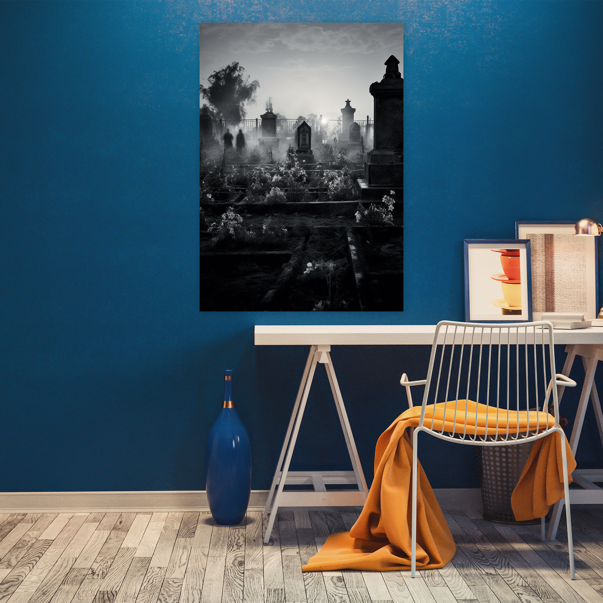 Los Muertos Canvas Print - Los Muertos, Marigolds, Wall Decoration, Day Of The Dead