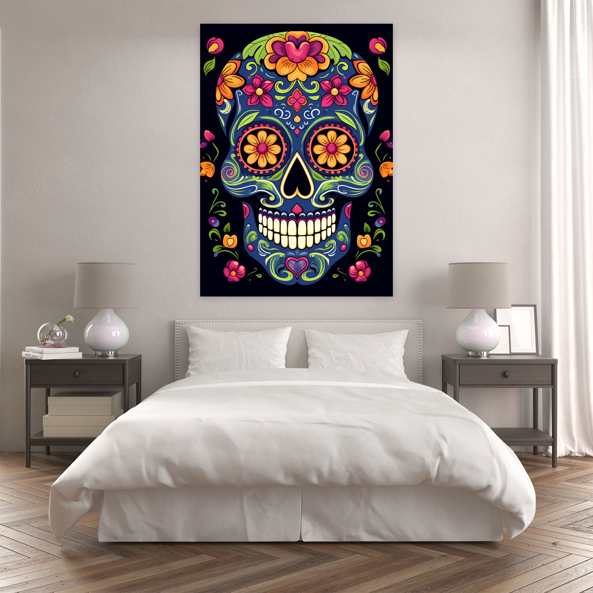 Los Muertos Duvar Sanatı - Dekoratif Duvar Süslemesi Kanvas Tablo