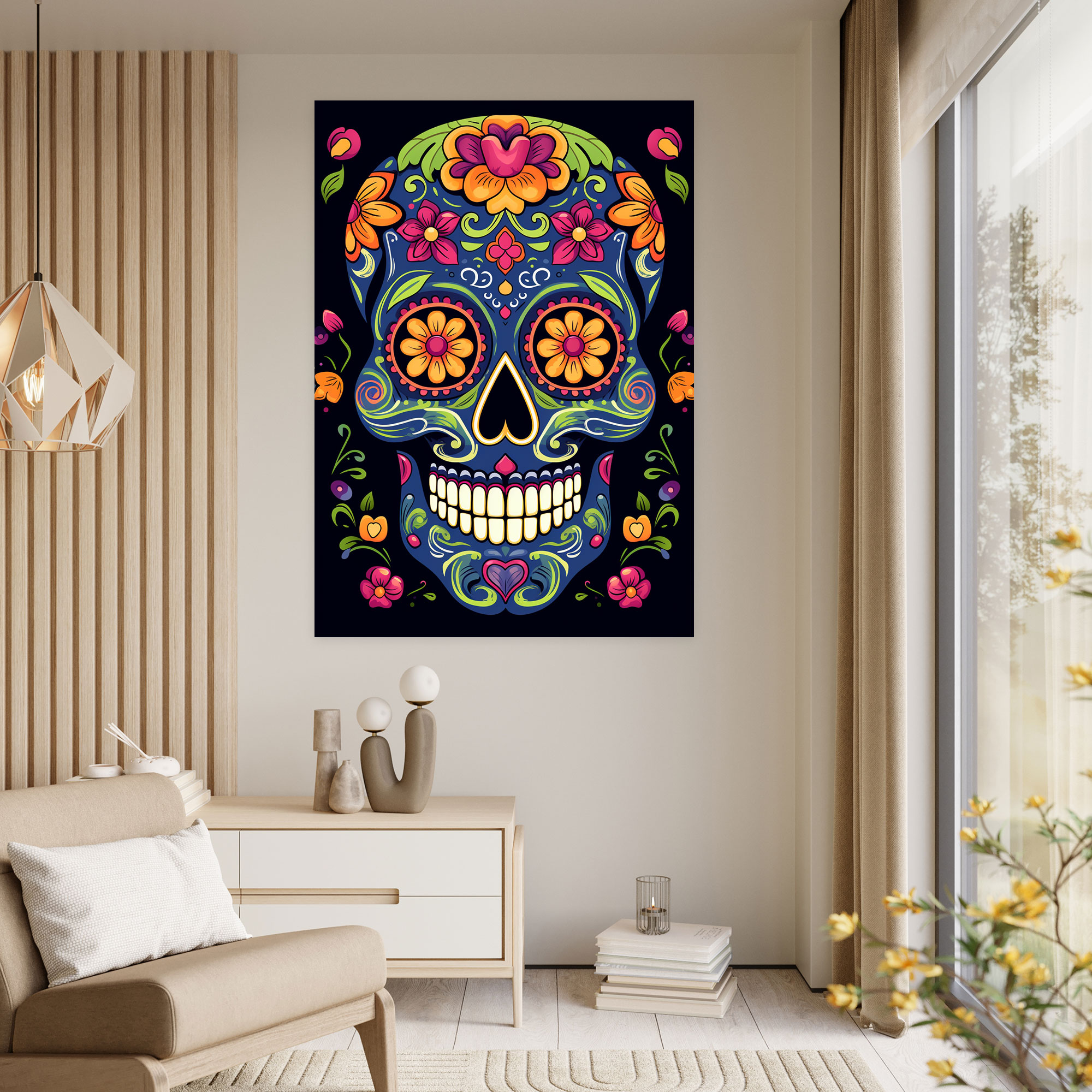 Los Muertos Duvar Sanatı - Dekoratif Duvar Süslemesi Kanvas Tablo
