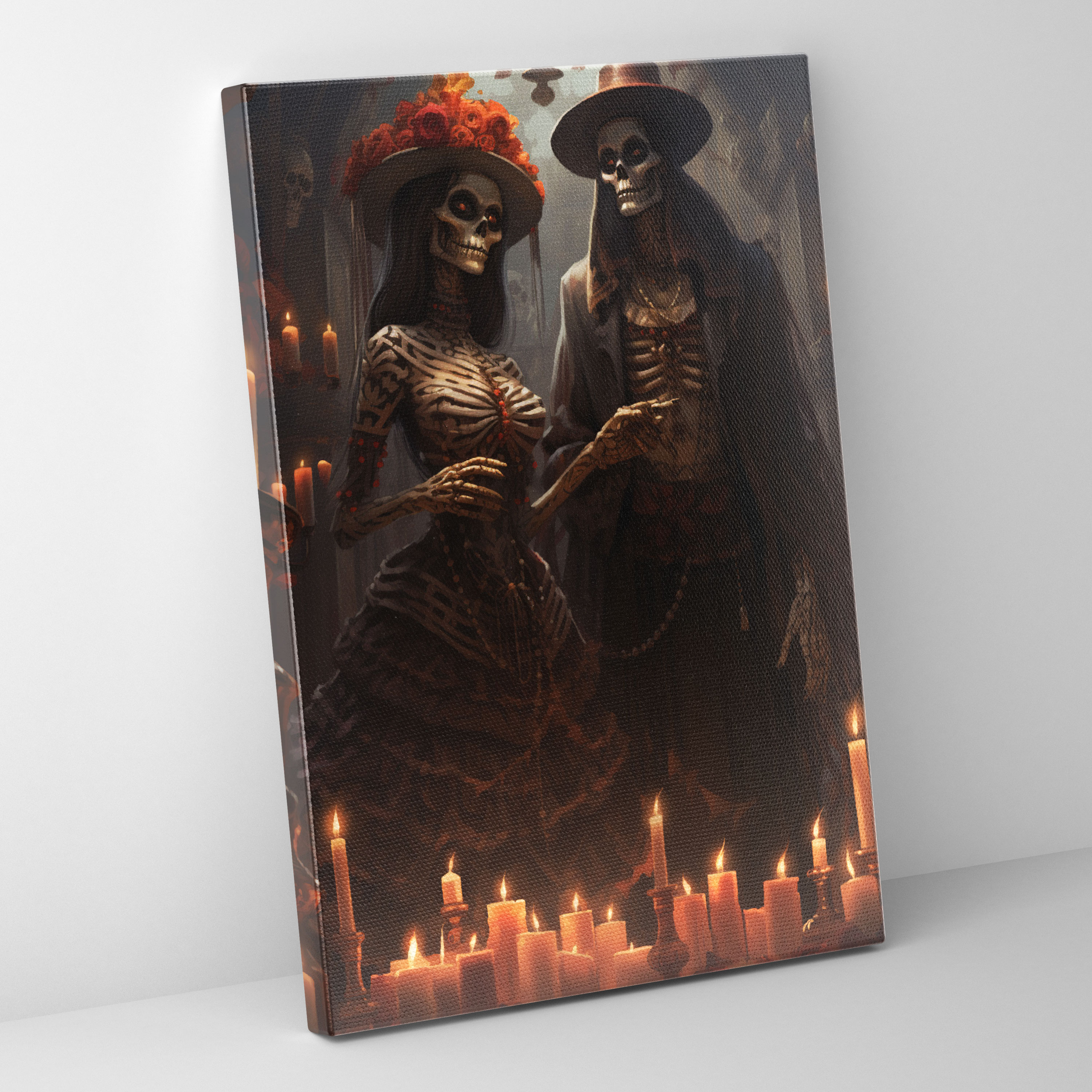Dia De Los Muertos Canvas Print - Los Muertos, Candle-Lit Altars, Home Decoration, Canvas Wall Art