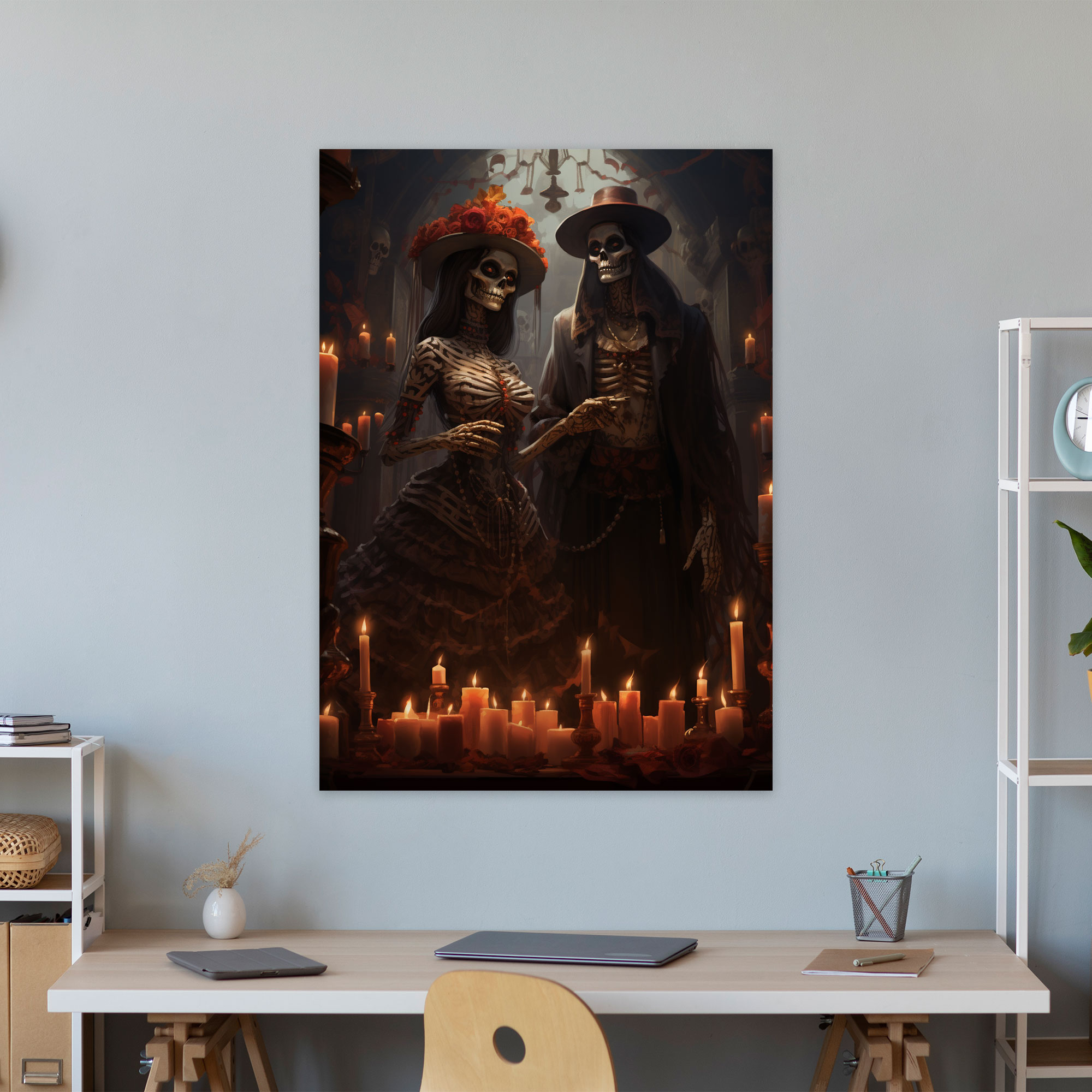 Dia De Los Muertos Canvas Print - Los Muertos, Candle-Lit Altars, Home Decoration, Canvas Wall Art