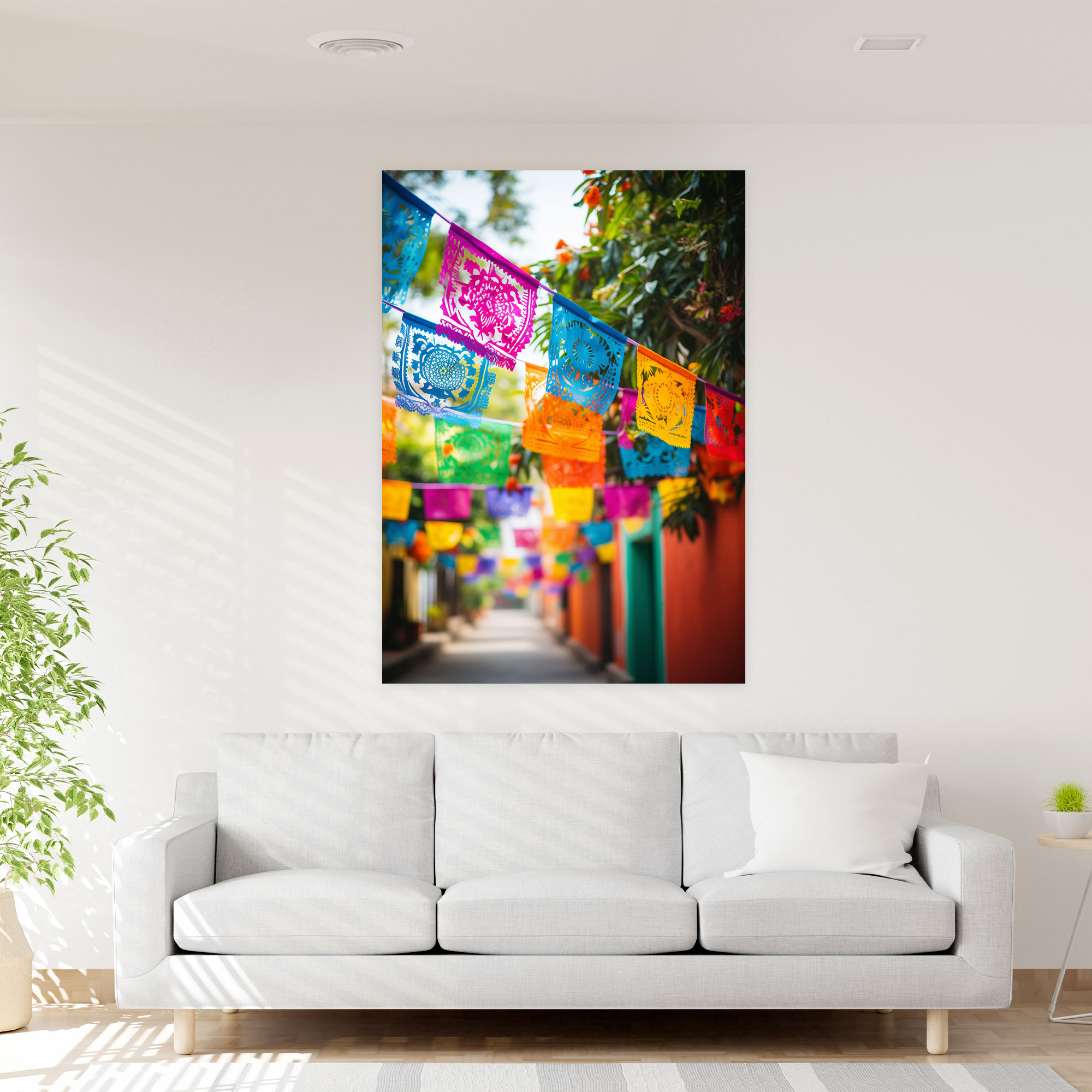 Papel Picado Wall Art - Los Muertos, Home Decoration, Canvas, Wall Art