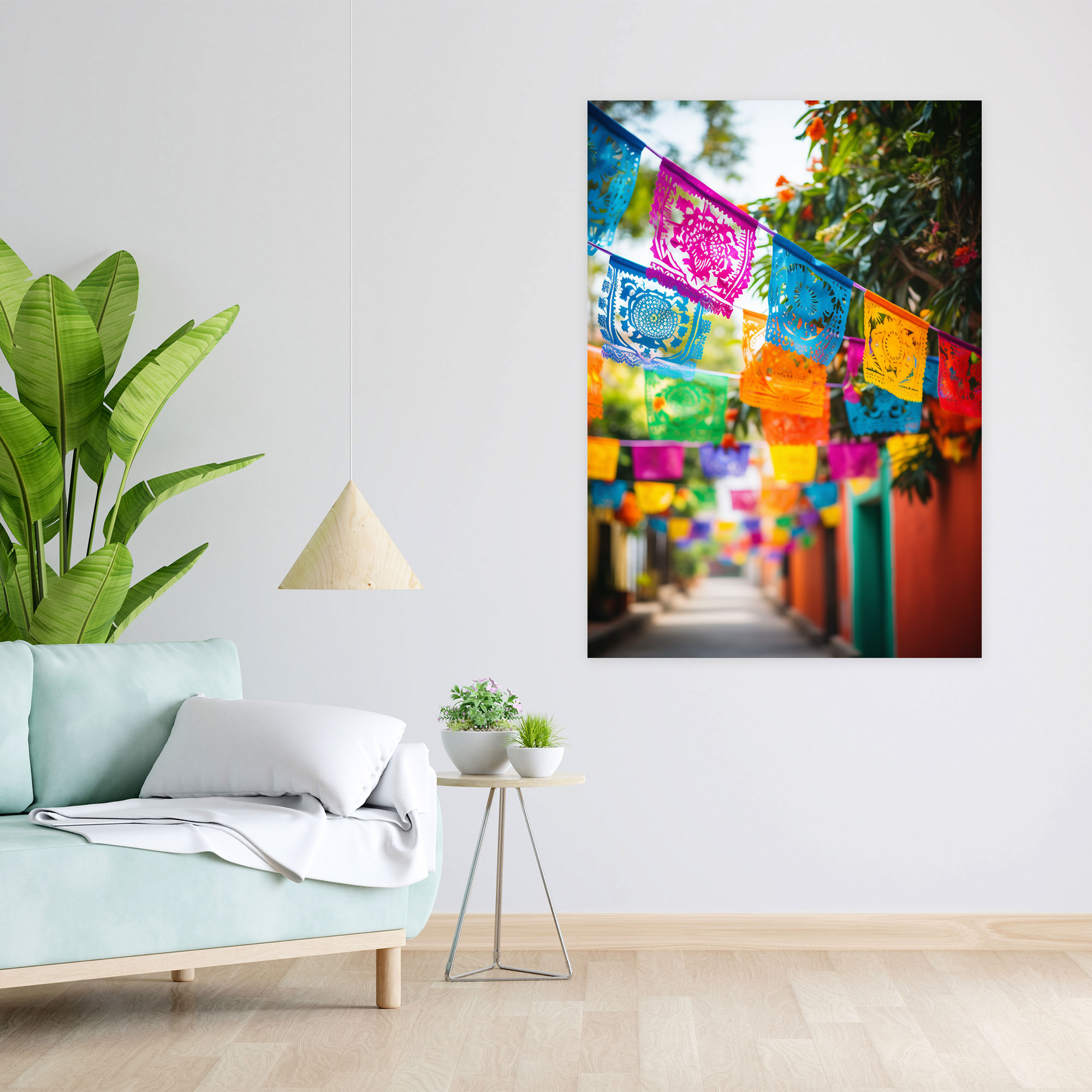 Papel Picado Wall Art - Los Muertos, Home Decoration, Canvas, Wall Art