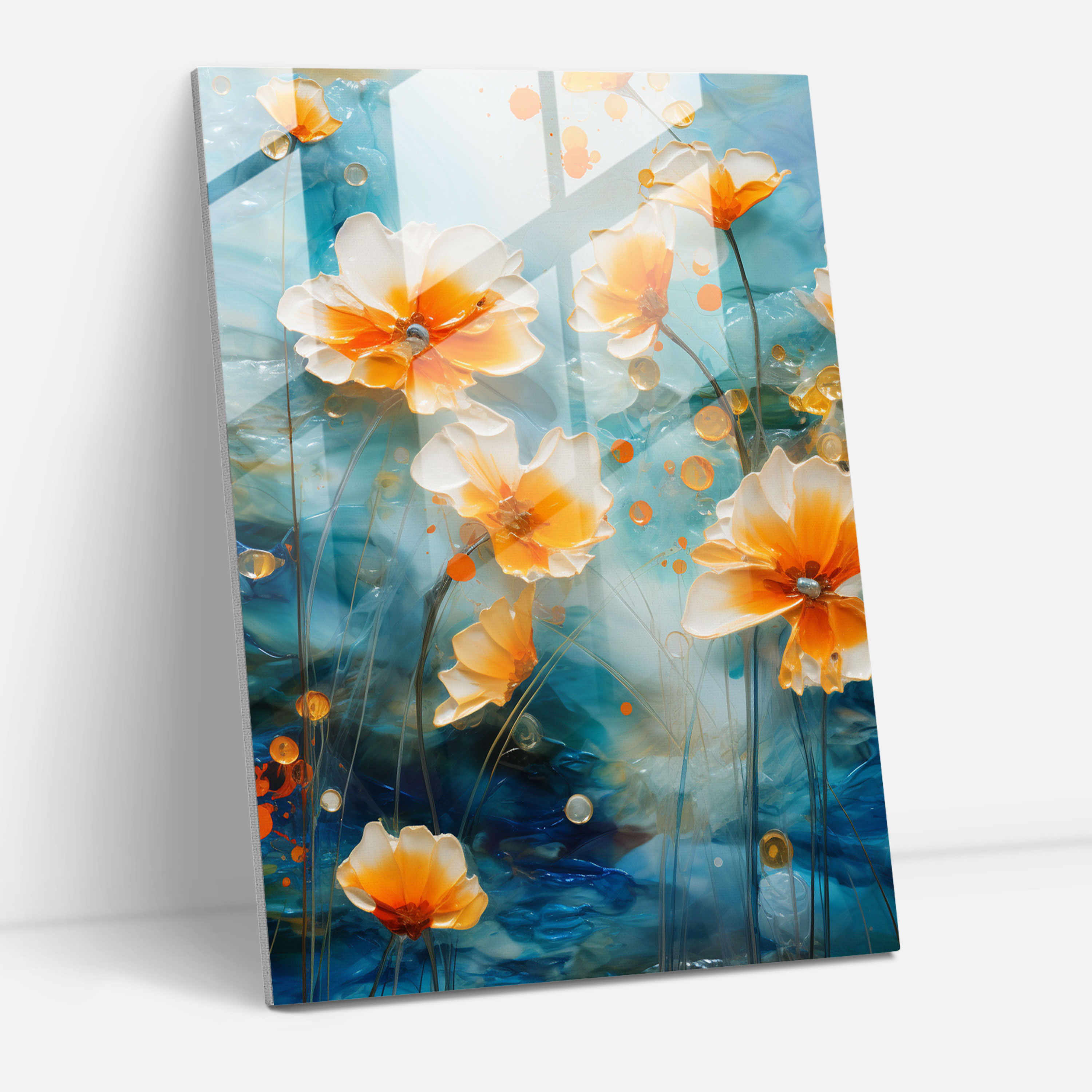 Marigold Landscapes Glass Print - Los Muertos, Impressionist, Vibrant And Expressive Portrayal, Marigold-Filled Landscapes