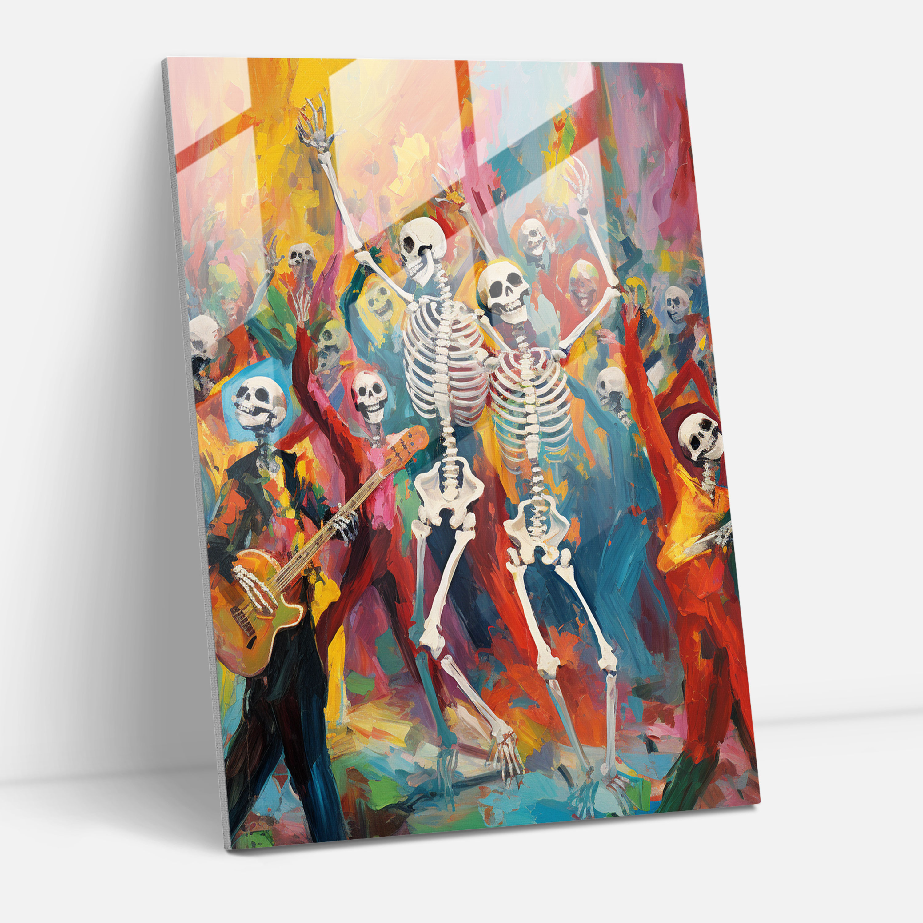 Los Muertos Carnival Glass Print - Los Muertos, Glass Art, Glass Print, Glass Wall Art