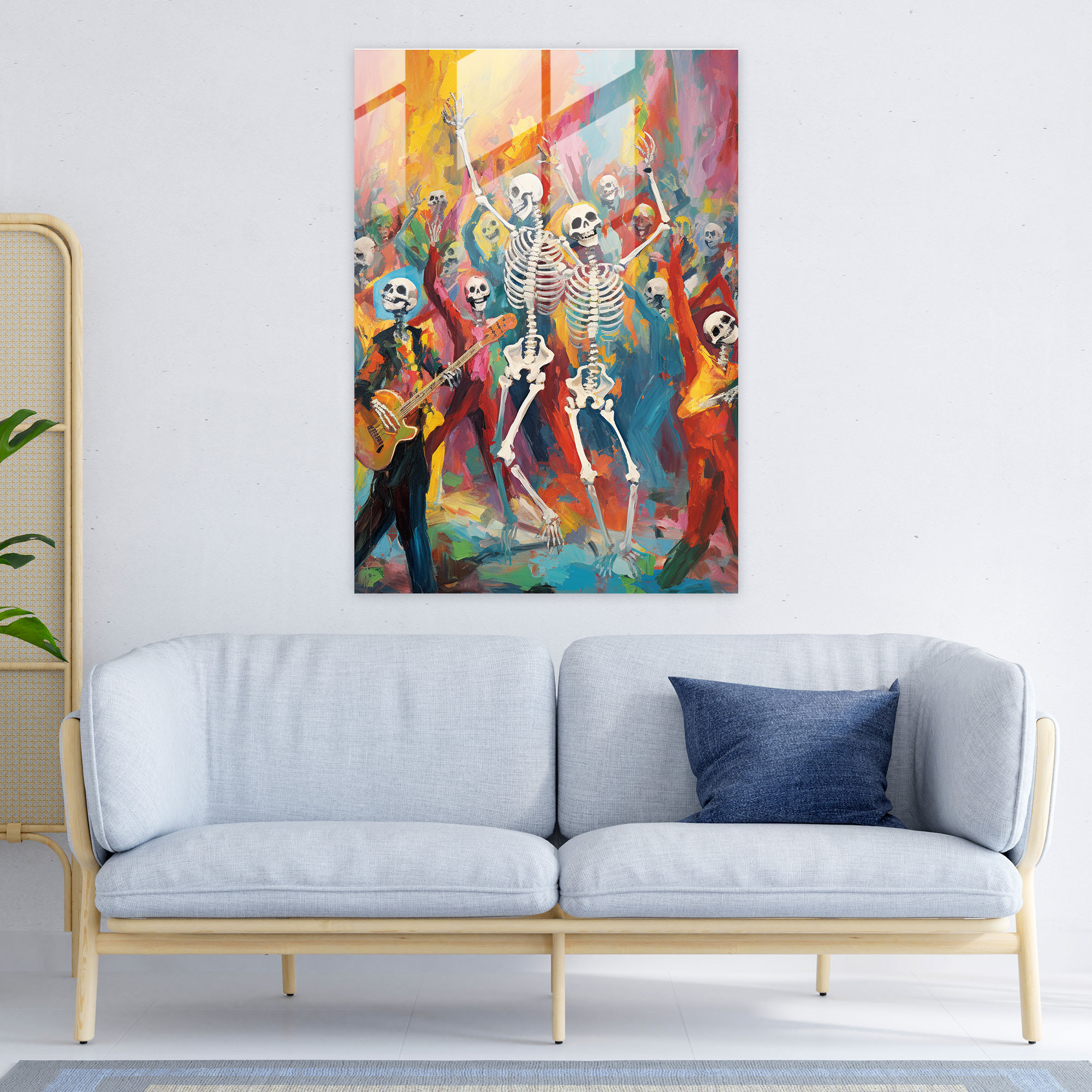 Los Muertos Carnival Glass Print - Los Muertos, Glass Art, Glass Print, Glass Wall Art