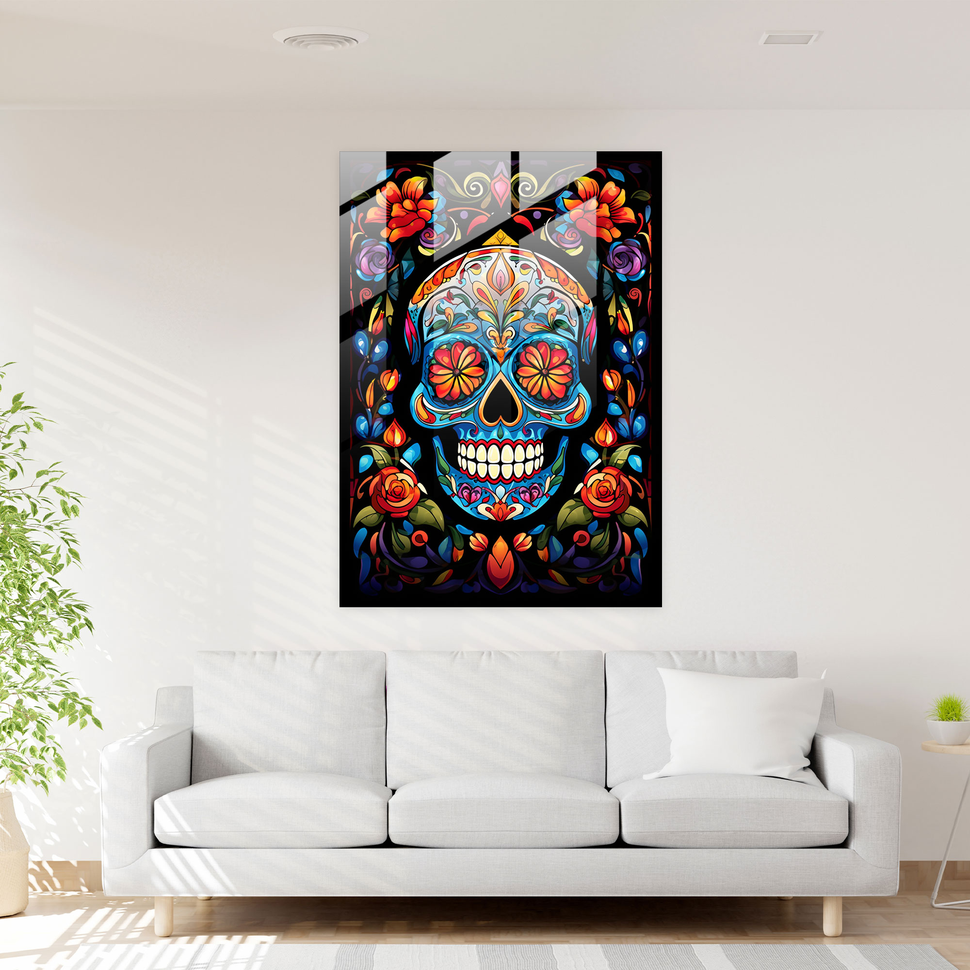 Los Muertos Cam Tablo - Modern Sanat Cam Duvar Sanatı Ev Dekorasyonu