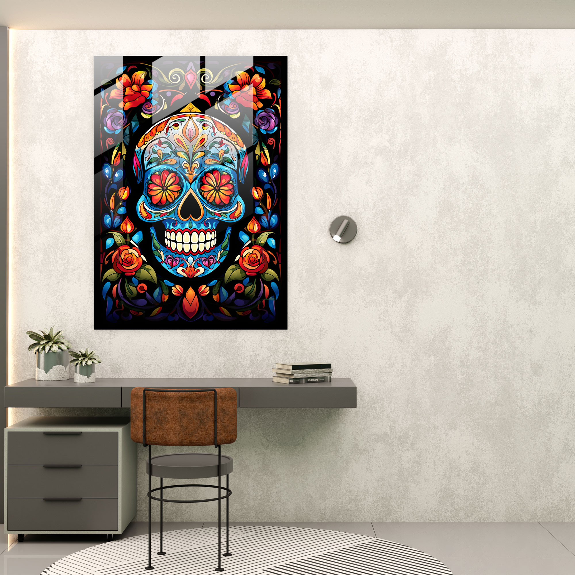 Los Muertos Cam Tablo - Modern Sanat Cam Duvar Sanatı Ev Dekorasyonu