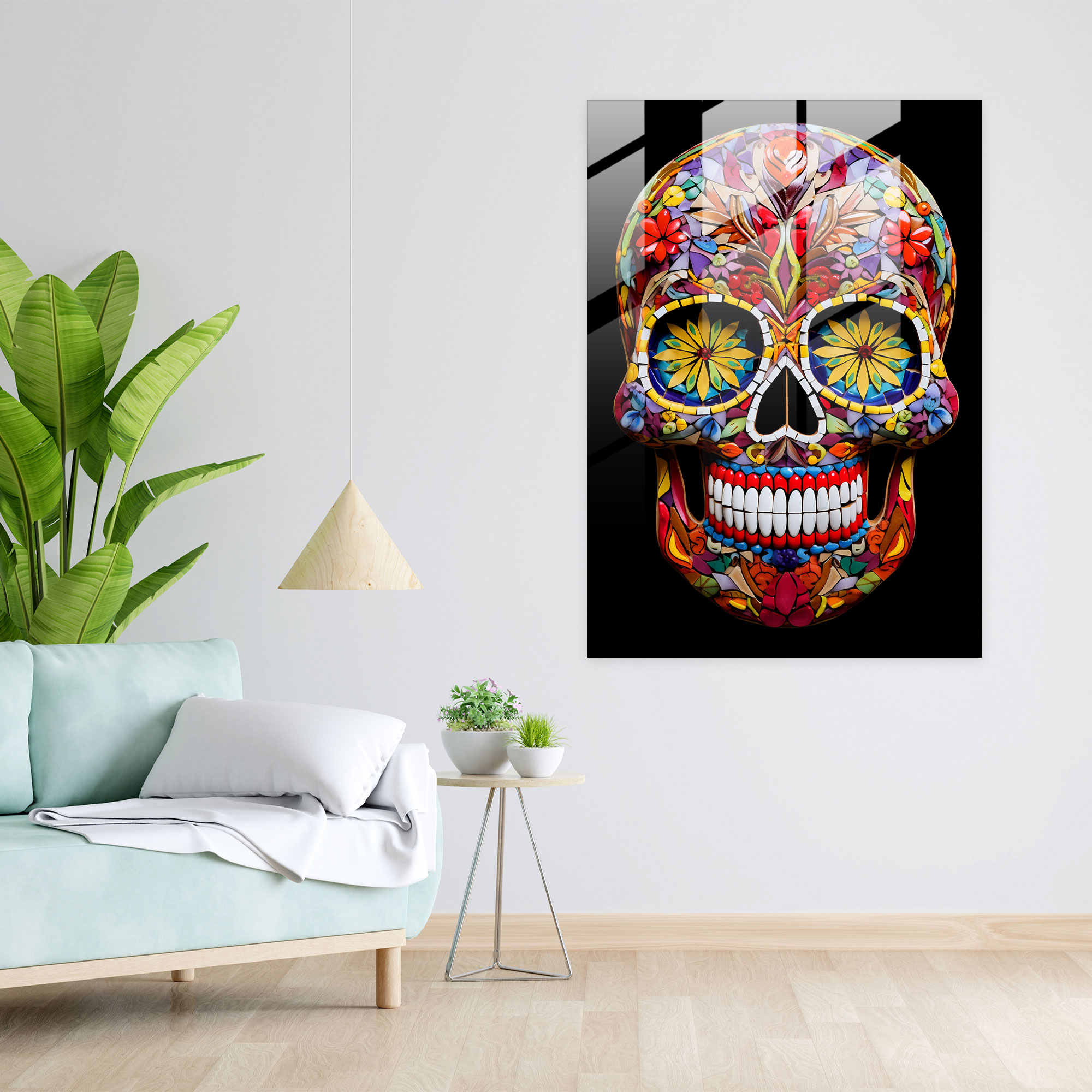 Los Muertos Mosaic Glass Print - Los Muertos, Glass Print, Wall Decoration, Glass Wall Art