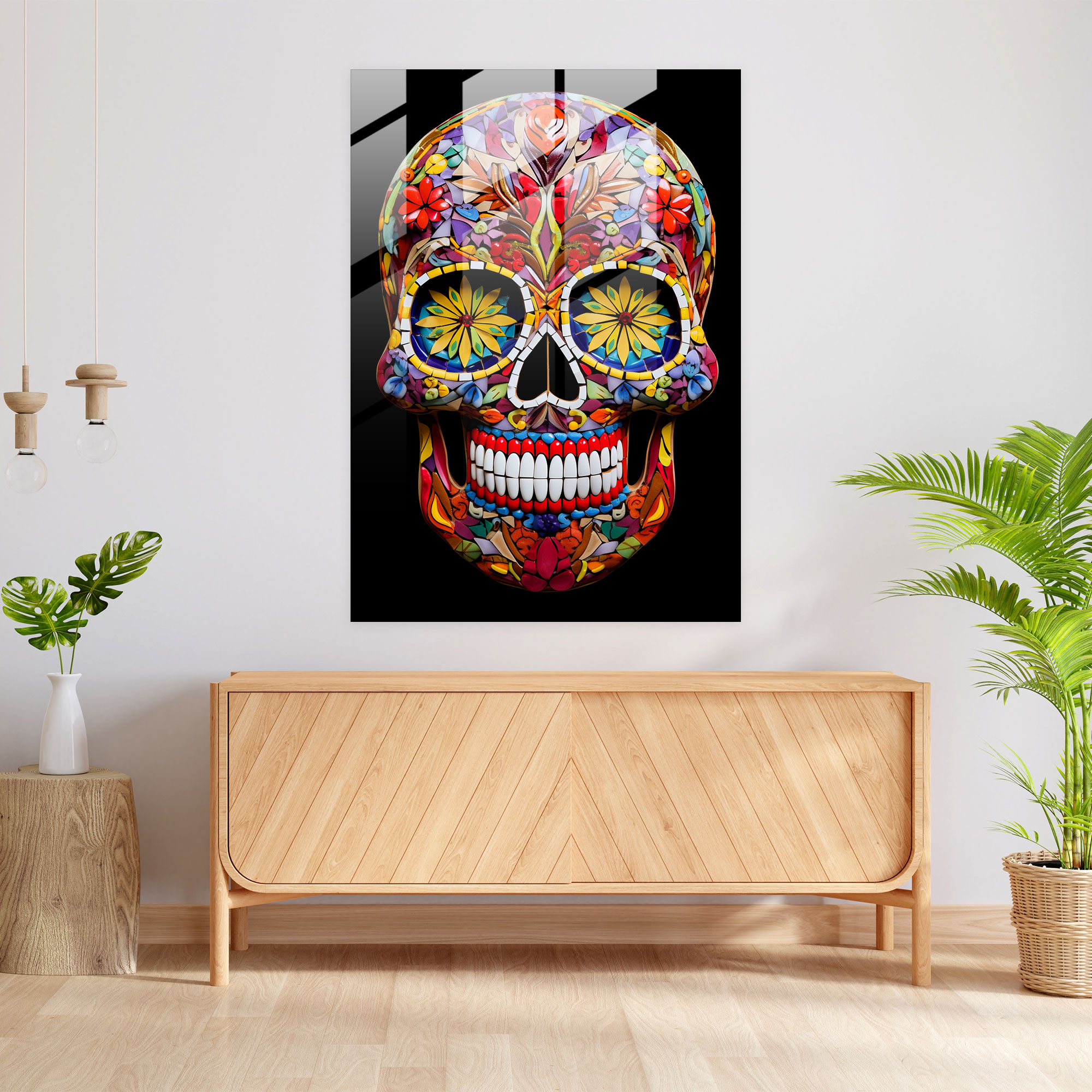 Los Muertos Mosaic Glass Print - Los Muertos, Glass Print, Wall Decoration, Glass Wall Art