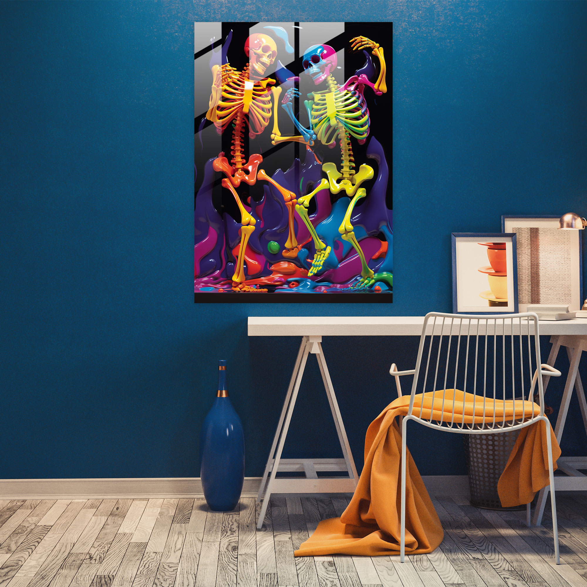 Los Muertos Pop Art Glass Print - Los Muertos, Los Muertos, Modern Art, Glass Print
