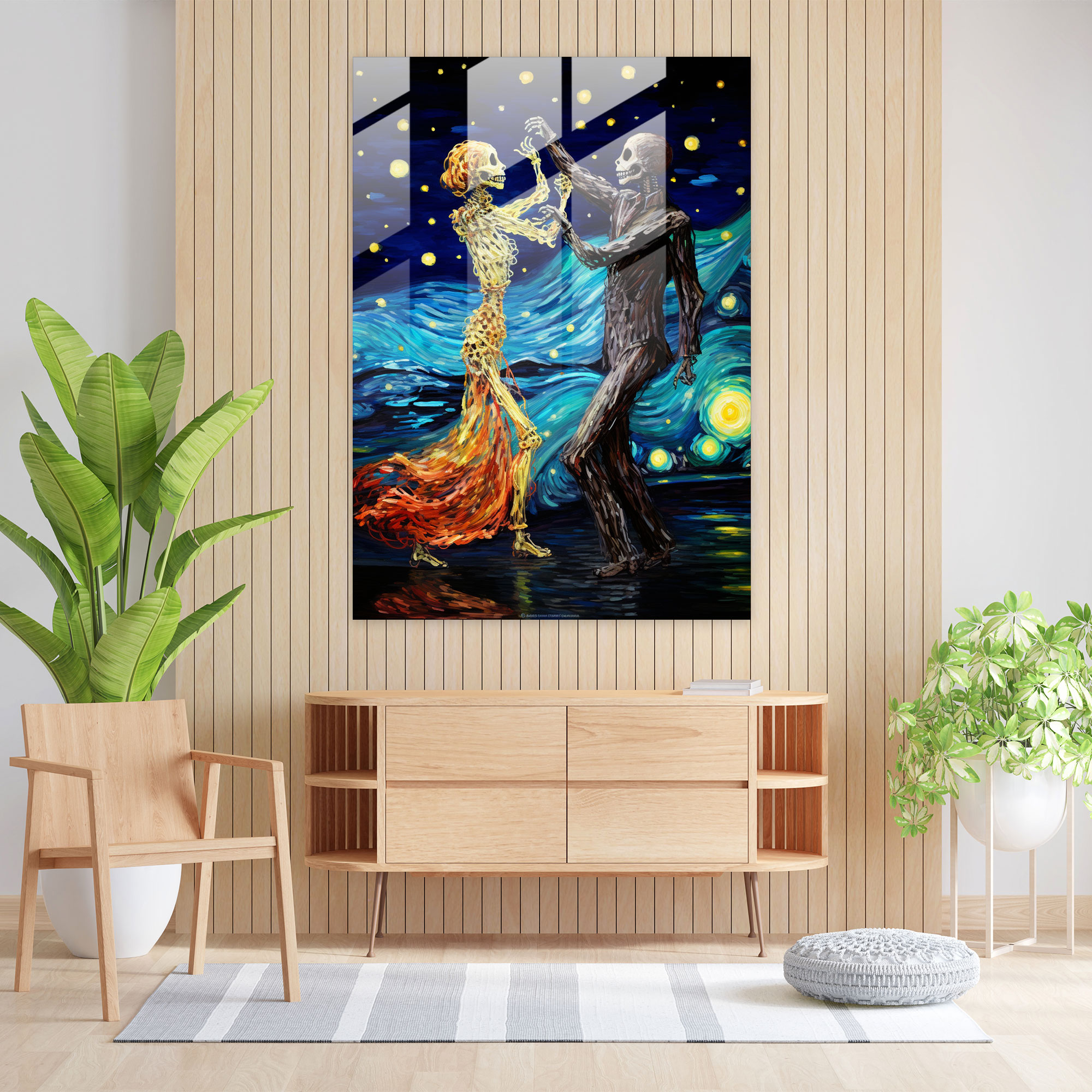 Los Muertos Wall Decoration - Los Muertos, Surreal Glass Wall Art, Home Decoration, Wall Decoration