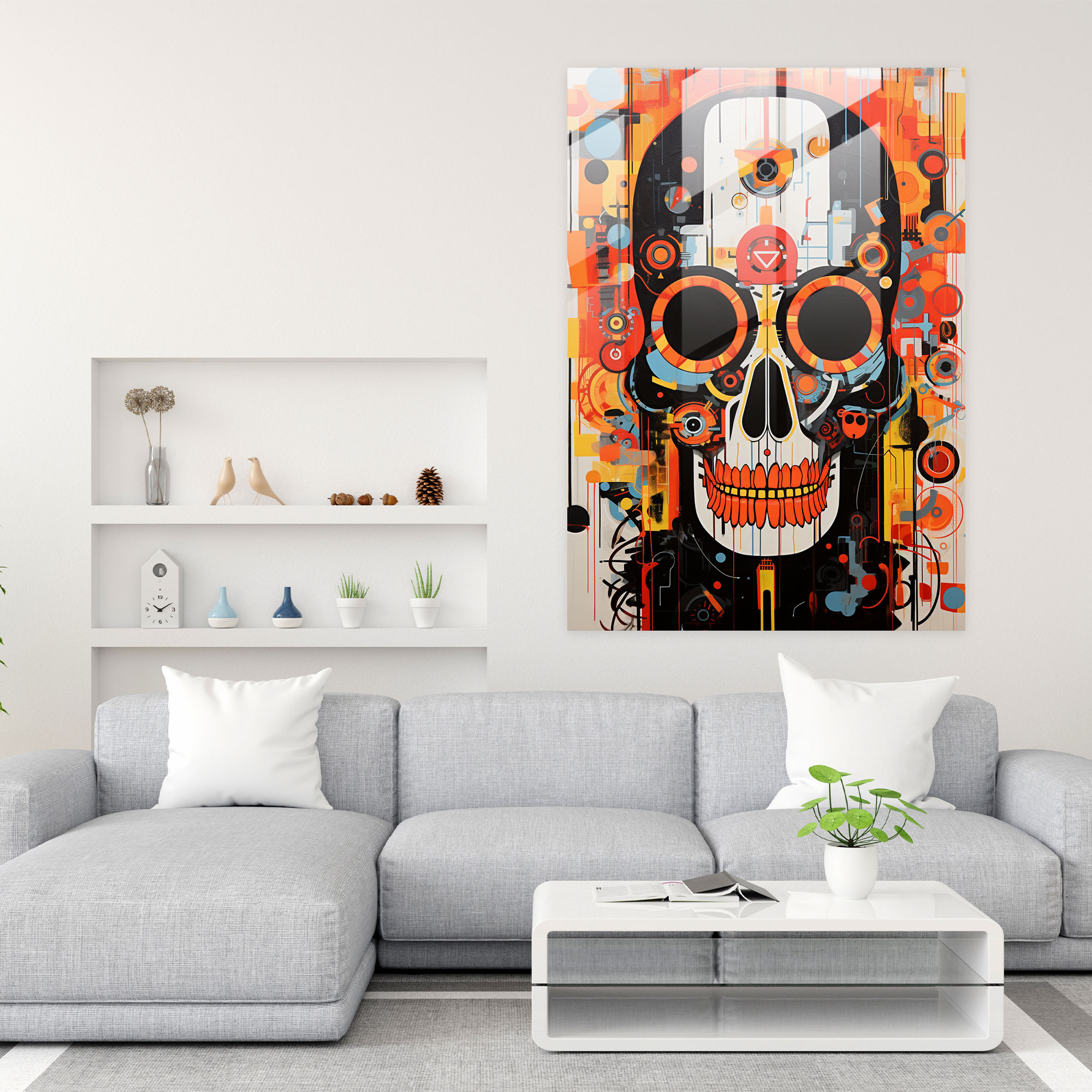 Los Muertos Soyut Cam Sanatı - Los Muertos Cam Sanatı Cam Duvar Sanatı Duvar Dekorasyonu