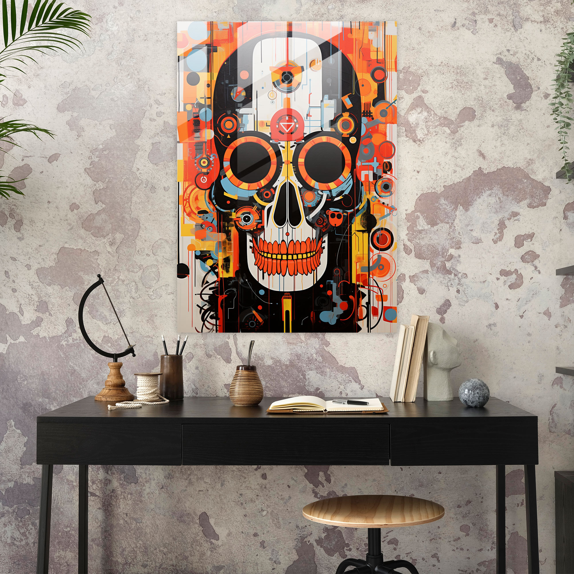 Los Muertos Soyut Cam Sanatı - Los Muertos Cam Sanatı Cam Duvar Sanatı Duvar Dekorasyonu