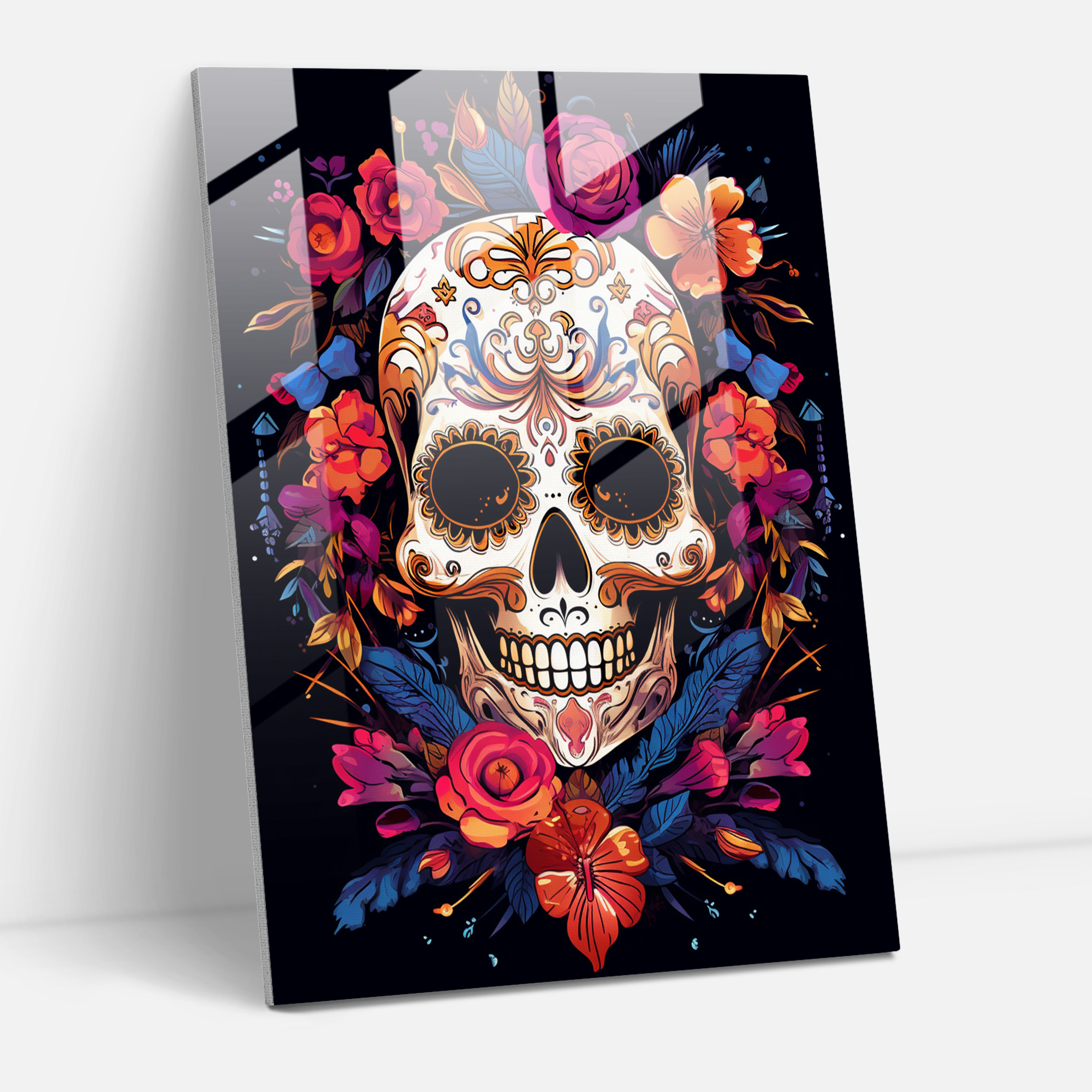Los Muertos Duvar Dekorasyonu - Cam Tablo Ev Dekorasyonu Cam Sanatı