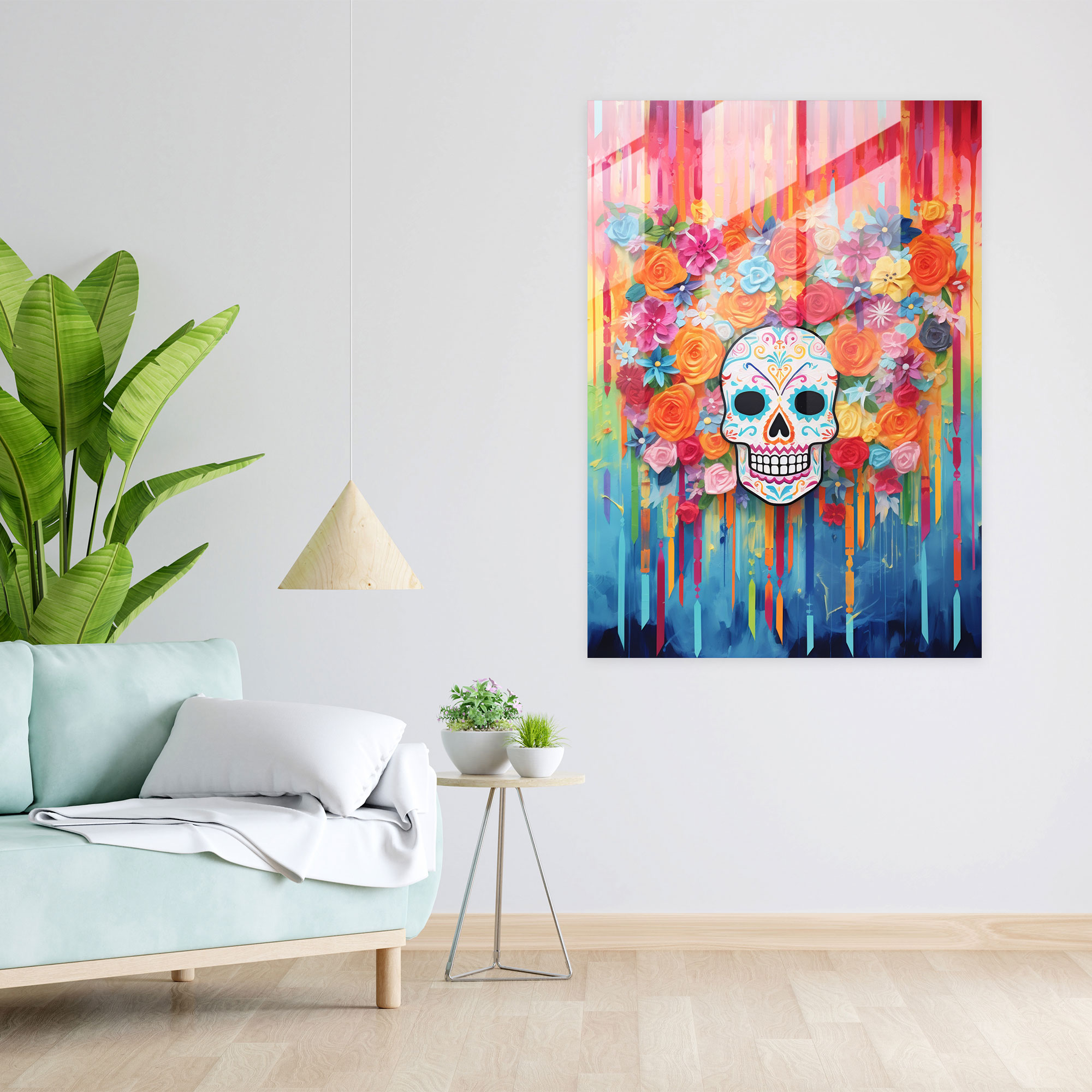 Los Muertos Cam Sanatı - Duvar Dekorasyonu Cam Tablo