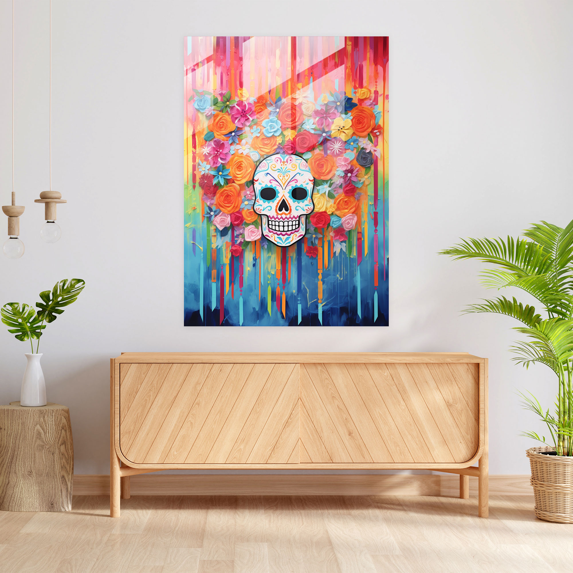 Los Muertos Cam Sanatı - Duvar Dekorasyonu Cam Tablo