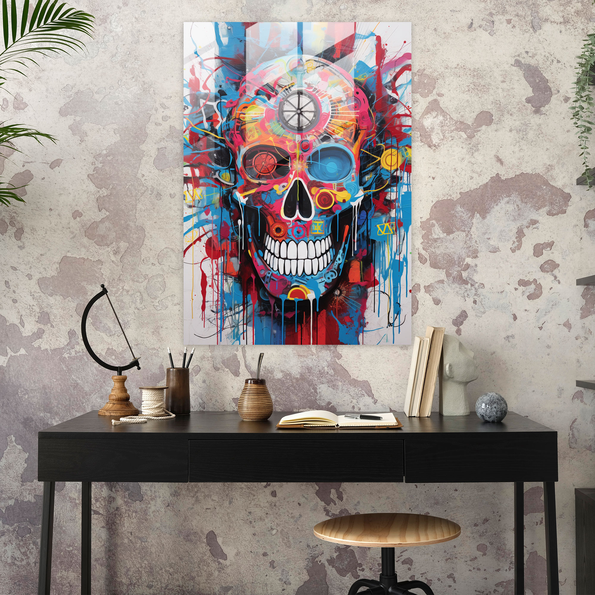 Los Muertos Modern Art - Los Muertos, Mesmerizing, Skull Motifs, Glass Art