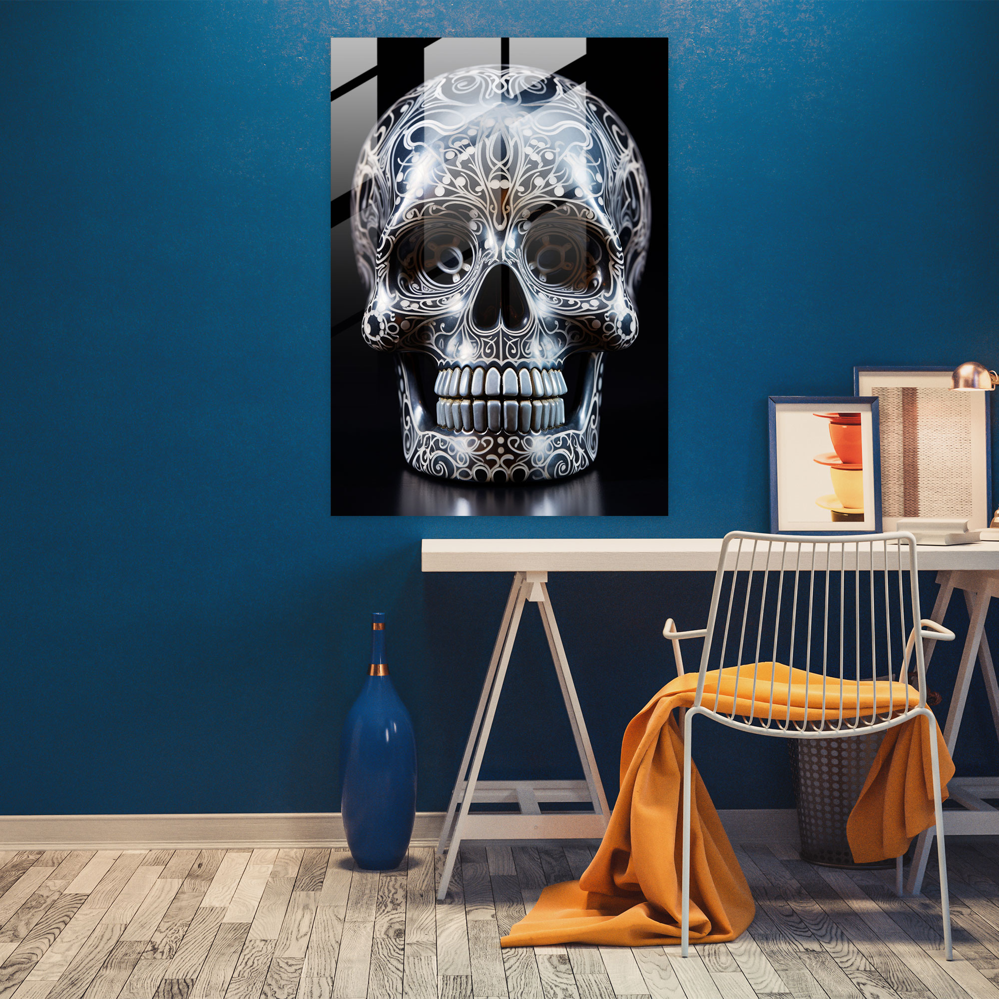 Los Muertos Cam Duvar Sanatı - İnce Detaylar ve Desenlerle Los Muertos Temalı Cam Duvar Sanatı