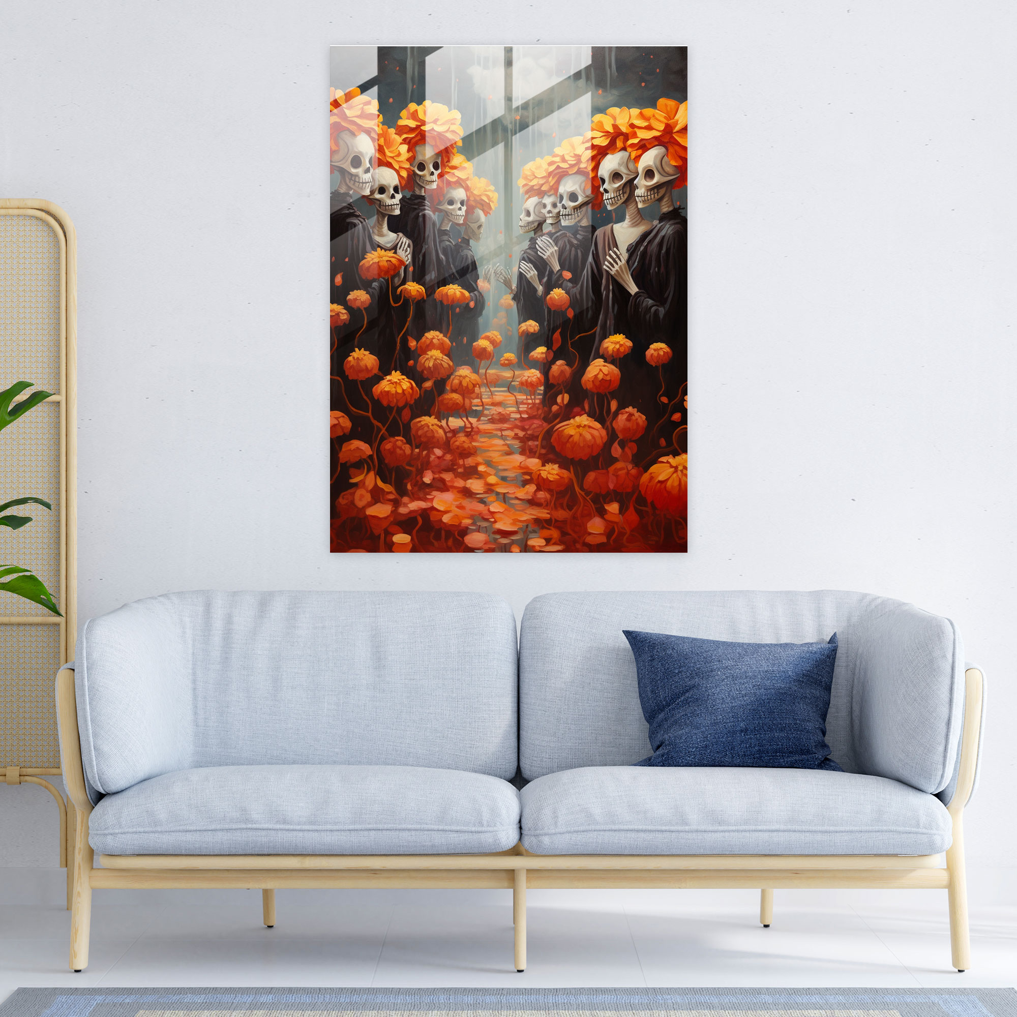 Ethereal Marigold Glass Print - Los Muertos, Los Muertos, Glass Print, Marigold Petals