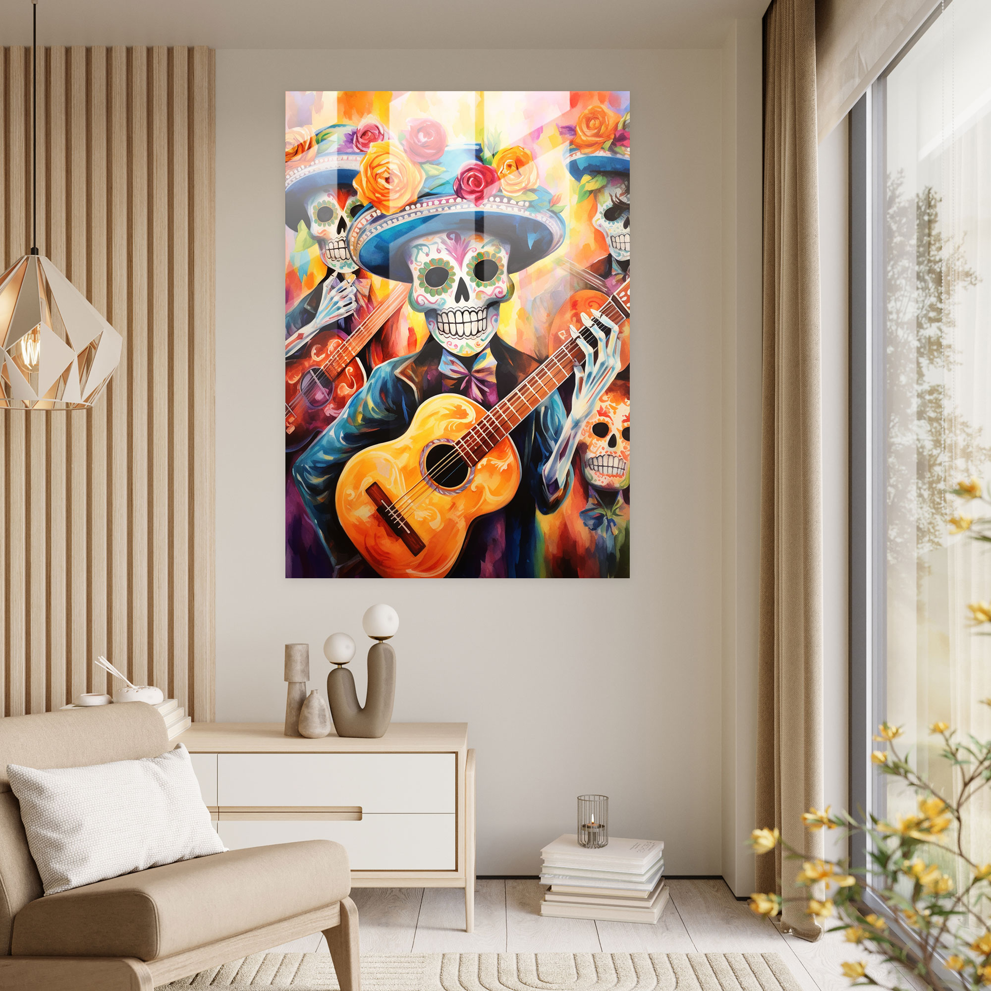 Los Muertos Glass Print - Los Muertos, Glass Print, Mariachi Bands, Glass Wall Art