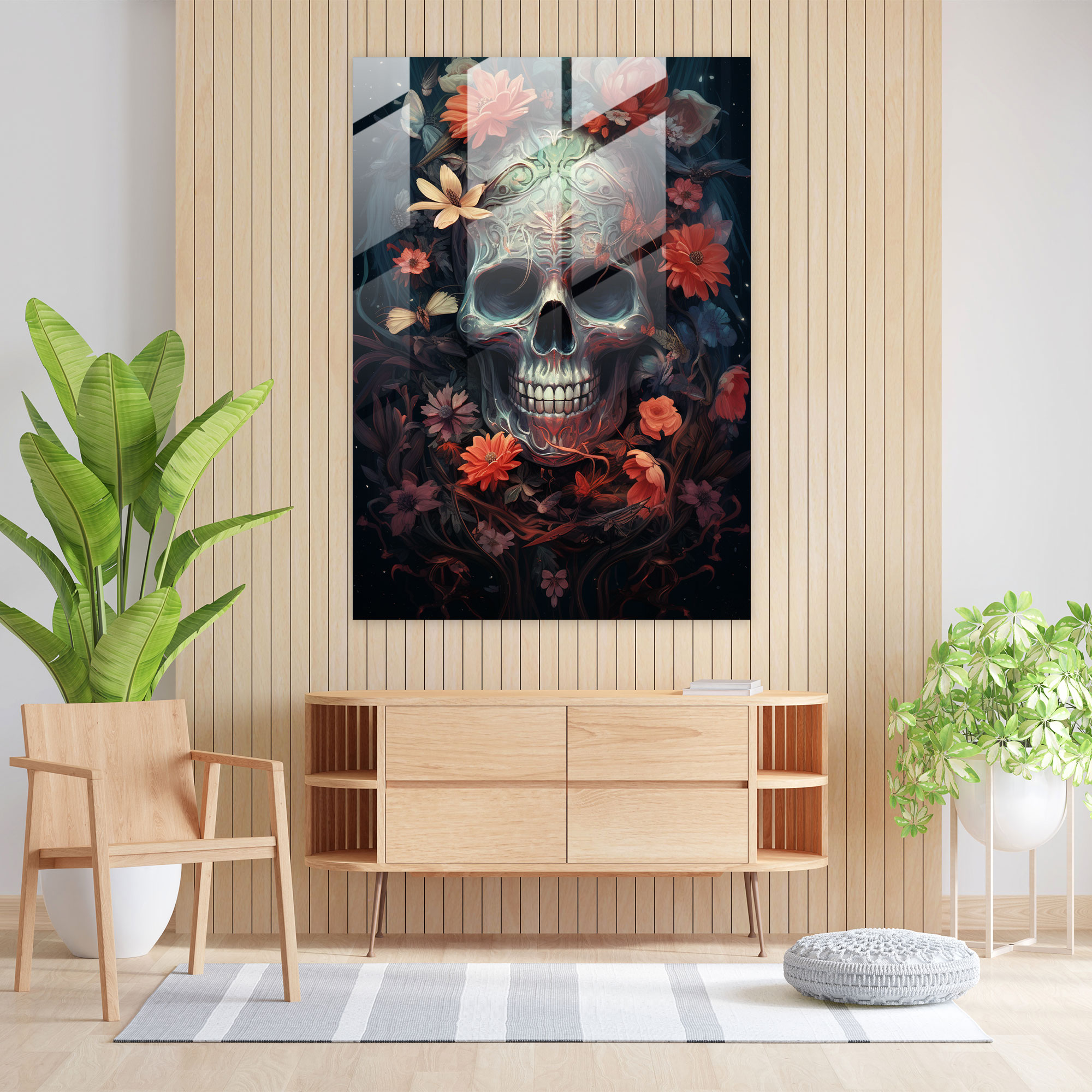 Los Muertos Cam Tablo Sanatı - Ev Dekorasyonu Duvar Dekorasyonu Cam Duvar Sanatı
