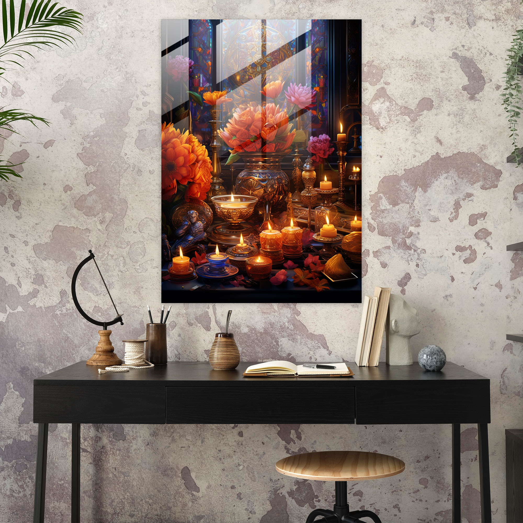 Altar Glass Art - Los Muertos, Mexican Traditions, Visually Stunning, Deeply Significant