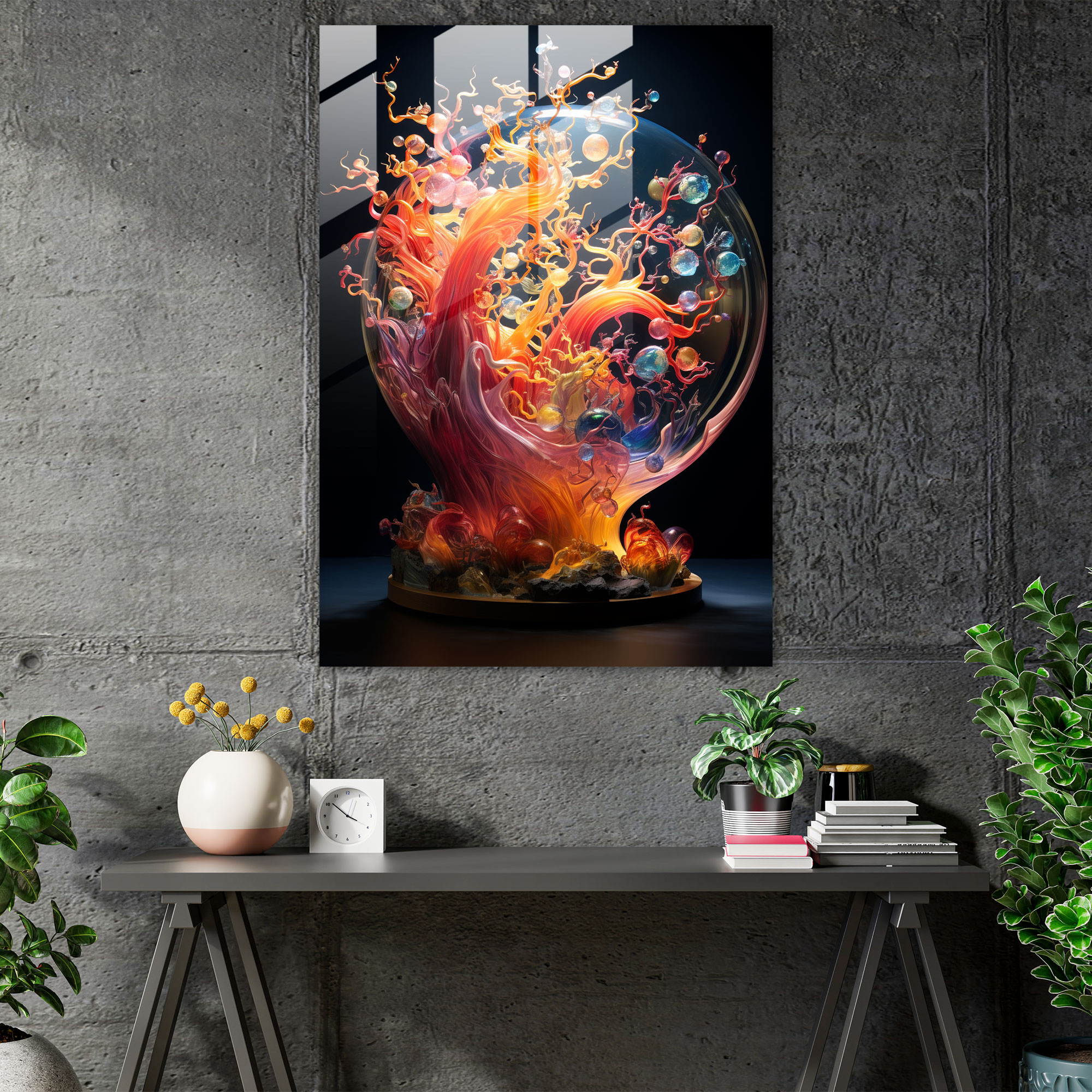 Souls Rising Glass Art - Los Muertos, Contemplation, Colorful Burst Of Energy, Light