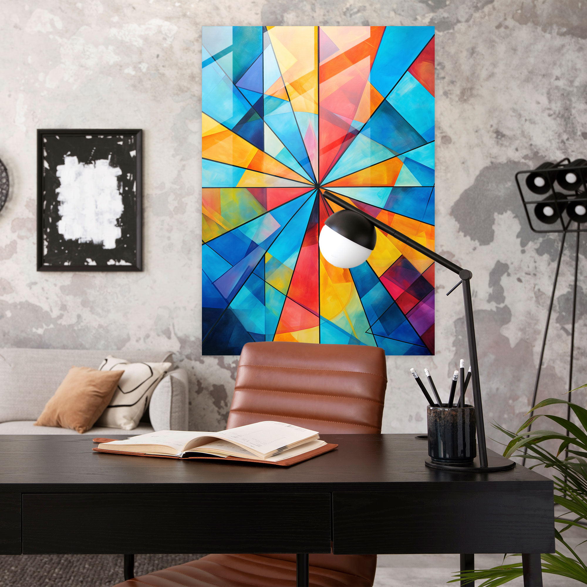 Geometric Dia De Los Muertos Glass Print - Los Muertos, Harmony, Geometric Shapes, Traditional