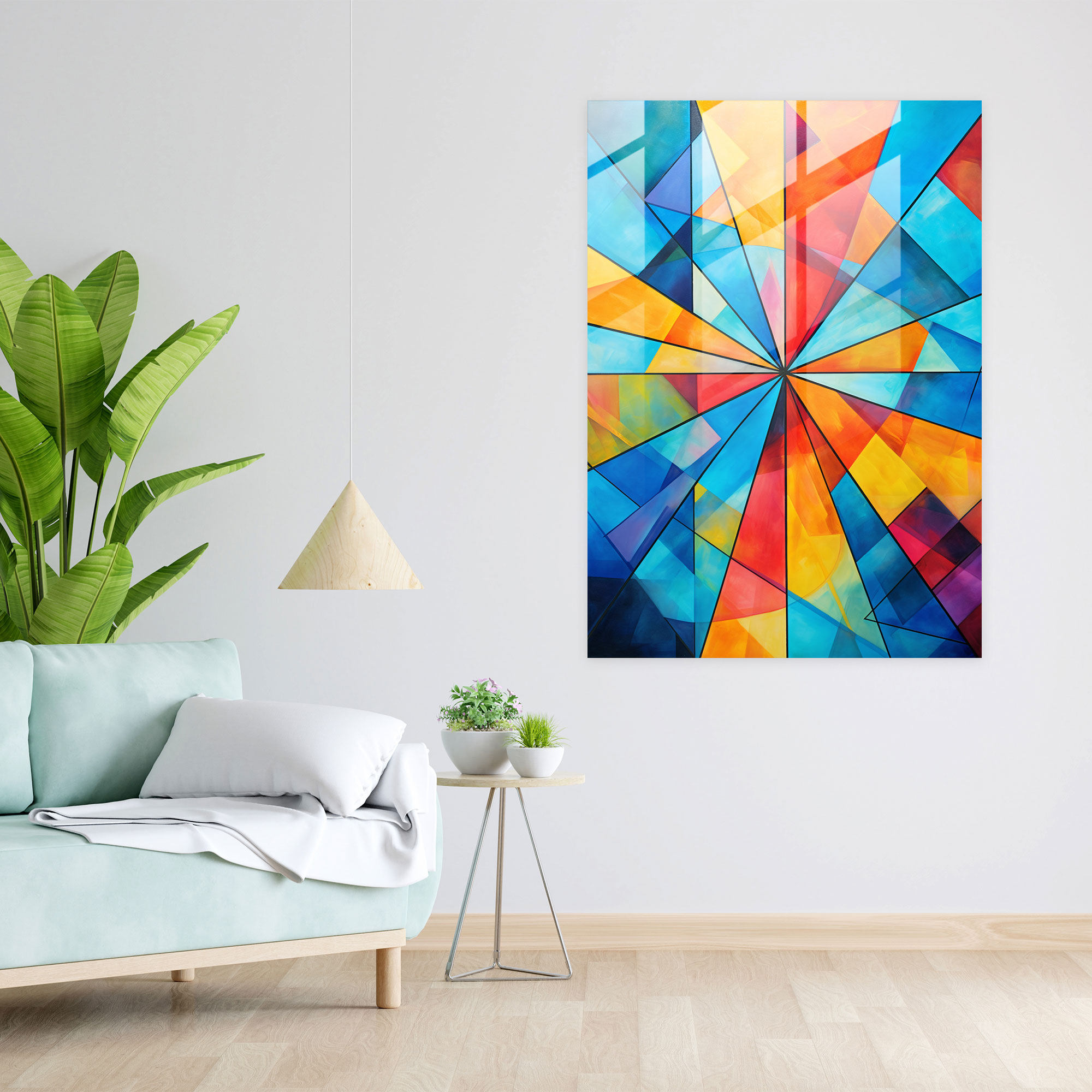 Geometric Dia De Los Muertos Glass Print - Los Muertos, Harmony, Geometric Shapes, Traditional