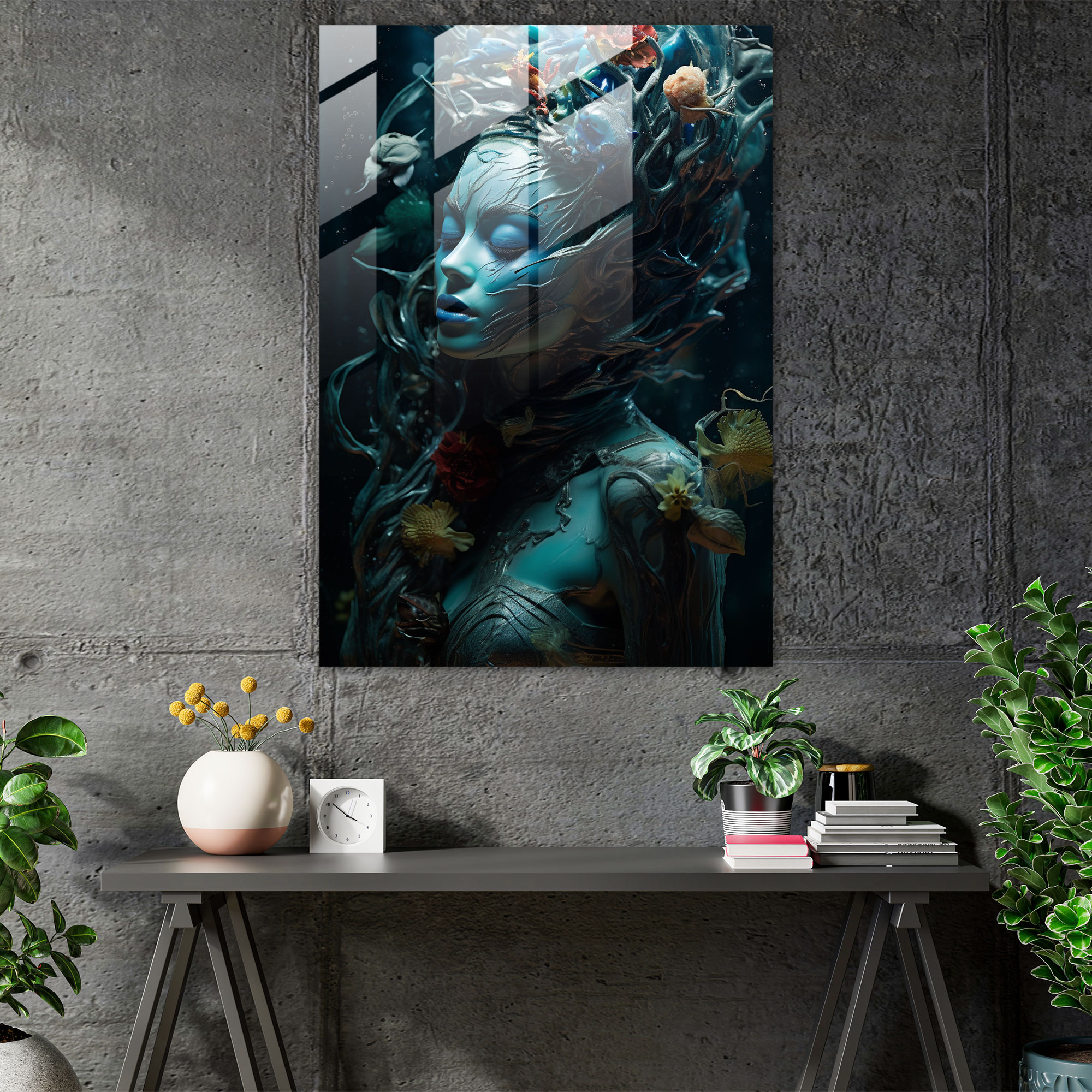 Underwater Mermaid Glass Print - Los Muertos, Los Muertos, Wall Decoration, Home Decoration