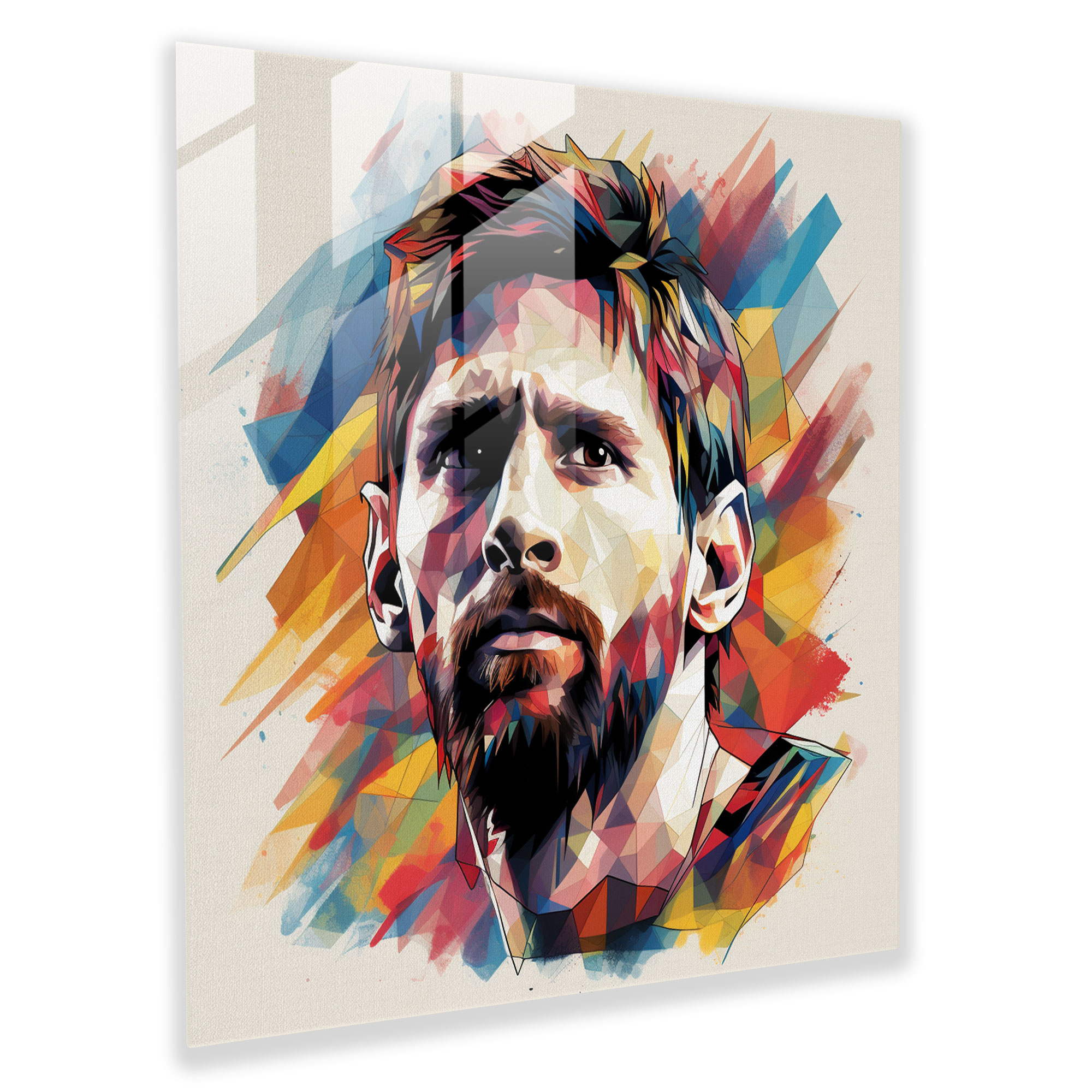 Lionel Messi Contemporary Glass Print - Lionel Messi, Creativity, Home Decoration, Glass Art