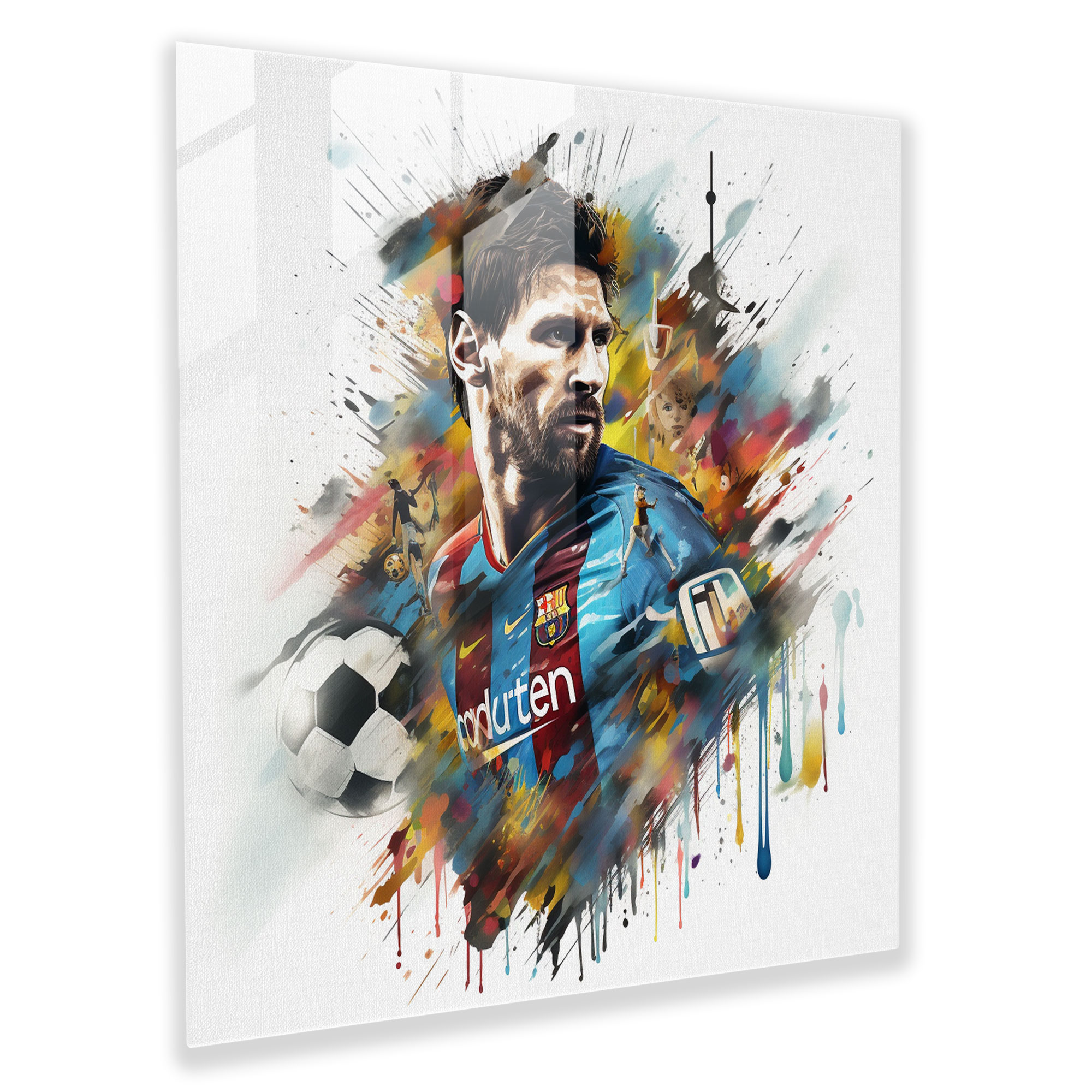 Lionel Messi Glass Print - Iconic Collage Artwork - Lionel Messi, Iconic Collage Artwork, Glass Wall Art, Skill