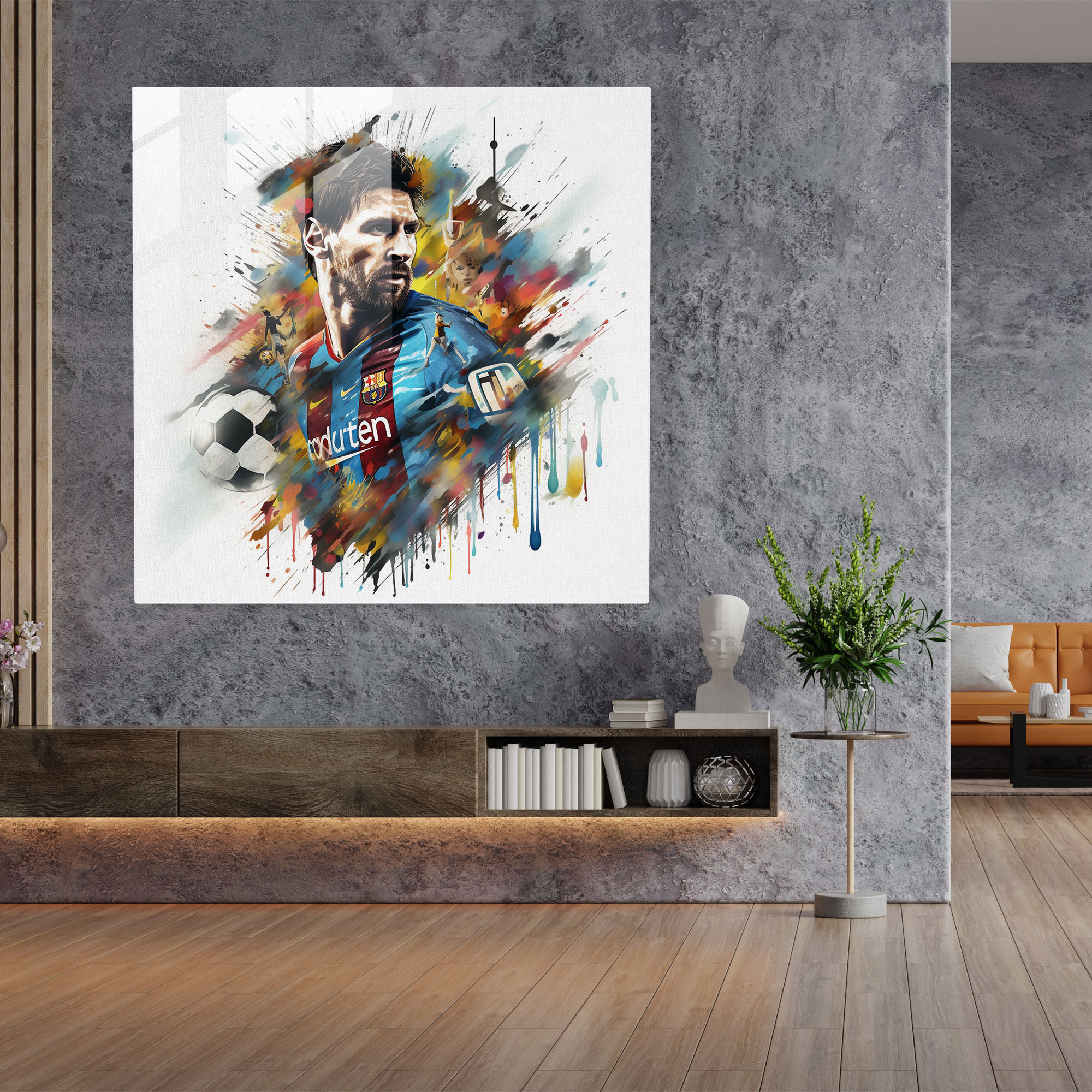 Lionel Messi Glass Print - Iconic Collage Artwork - Lionel Messi, Iconic Collage Artwork, Glass Wall Art, Skill