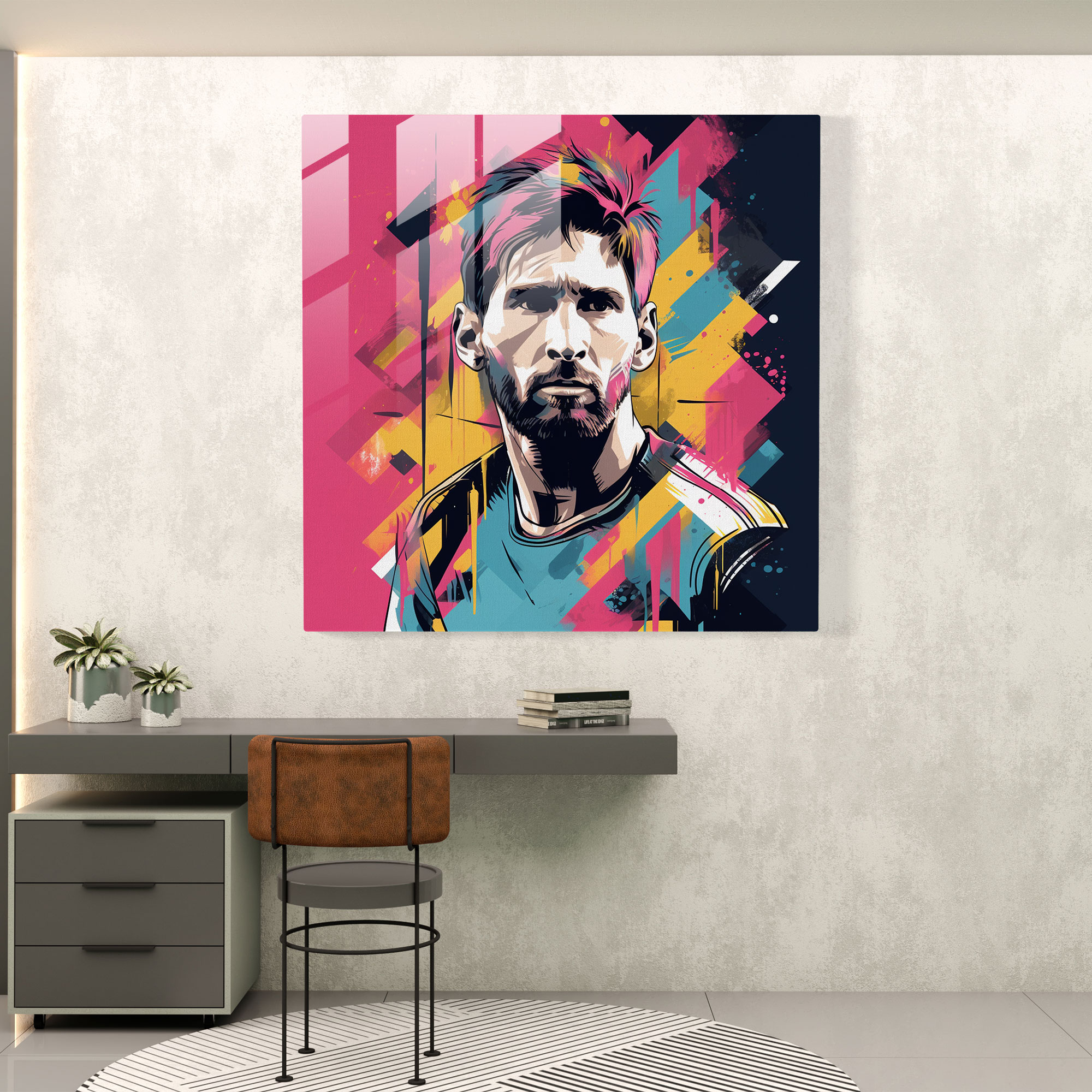 Lionel Messi Glass Art - Lionel Messi, Pop Art, Glass Art, Glass Wall Art