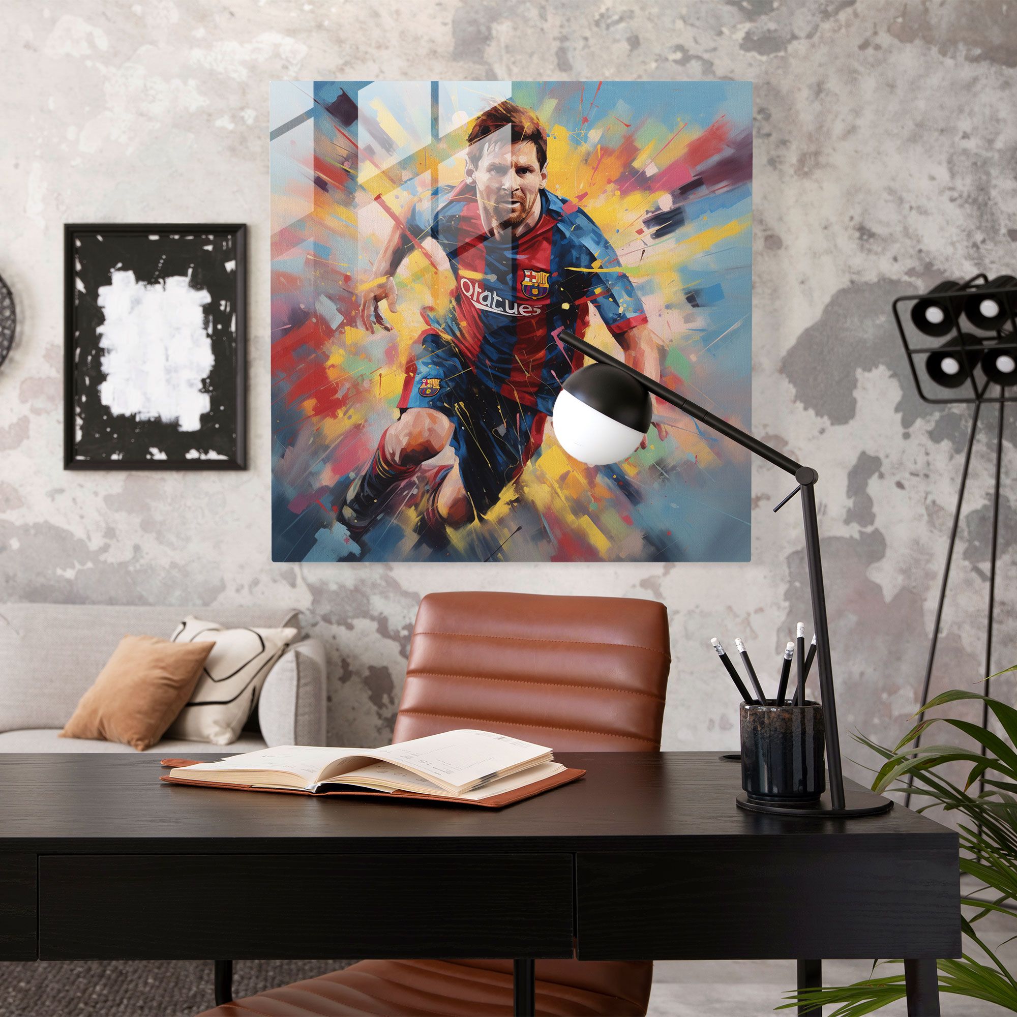 Lionel Messi Glass Print - Lionel Messi, Glass Print, Lionel Messi, Modern Art