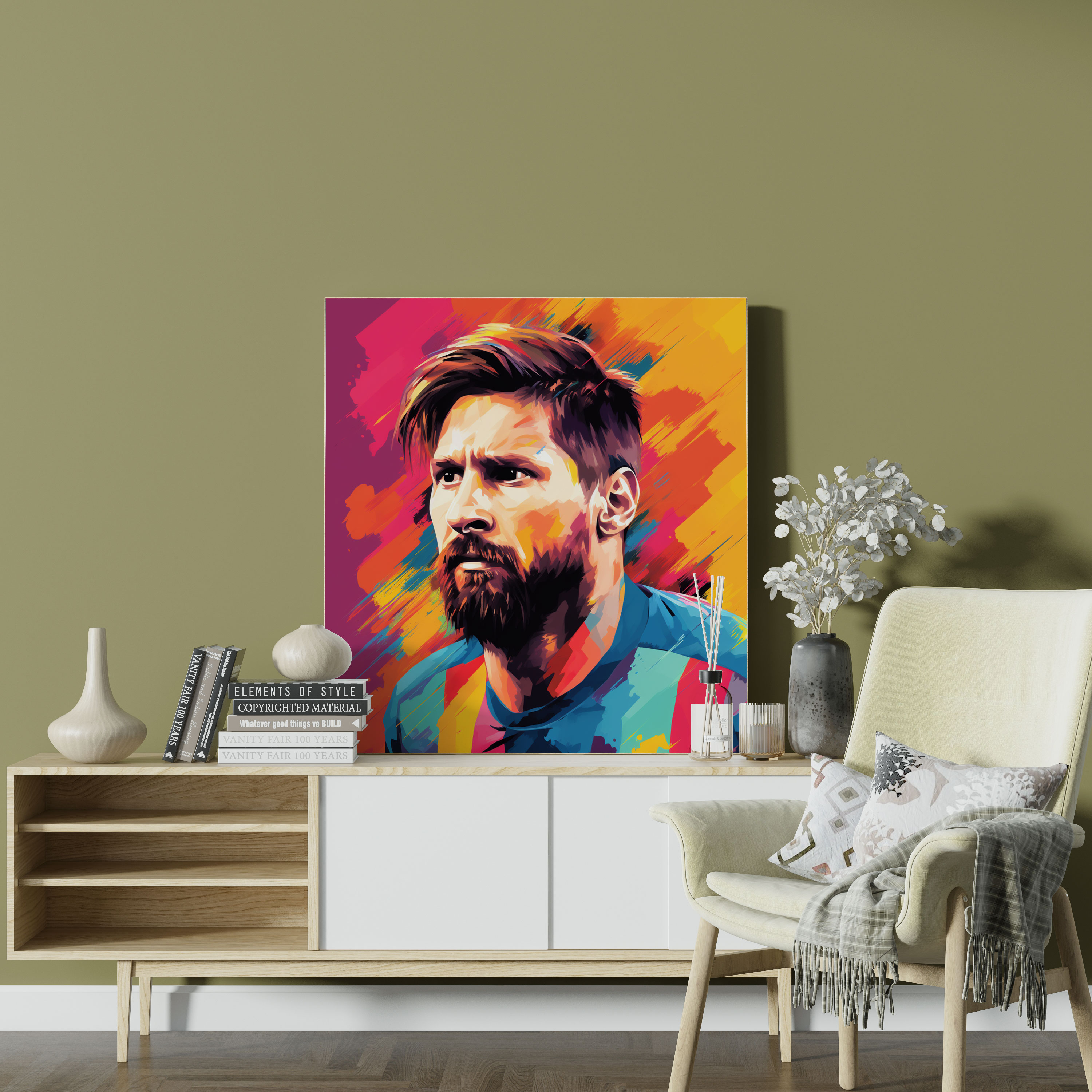 Lionel Messi Wandkunst - Pop Art Leinwandbild - Lionel Messi