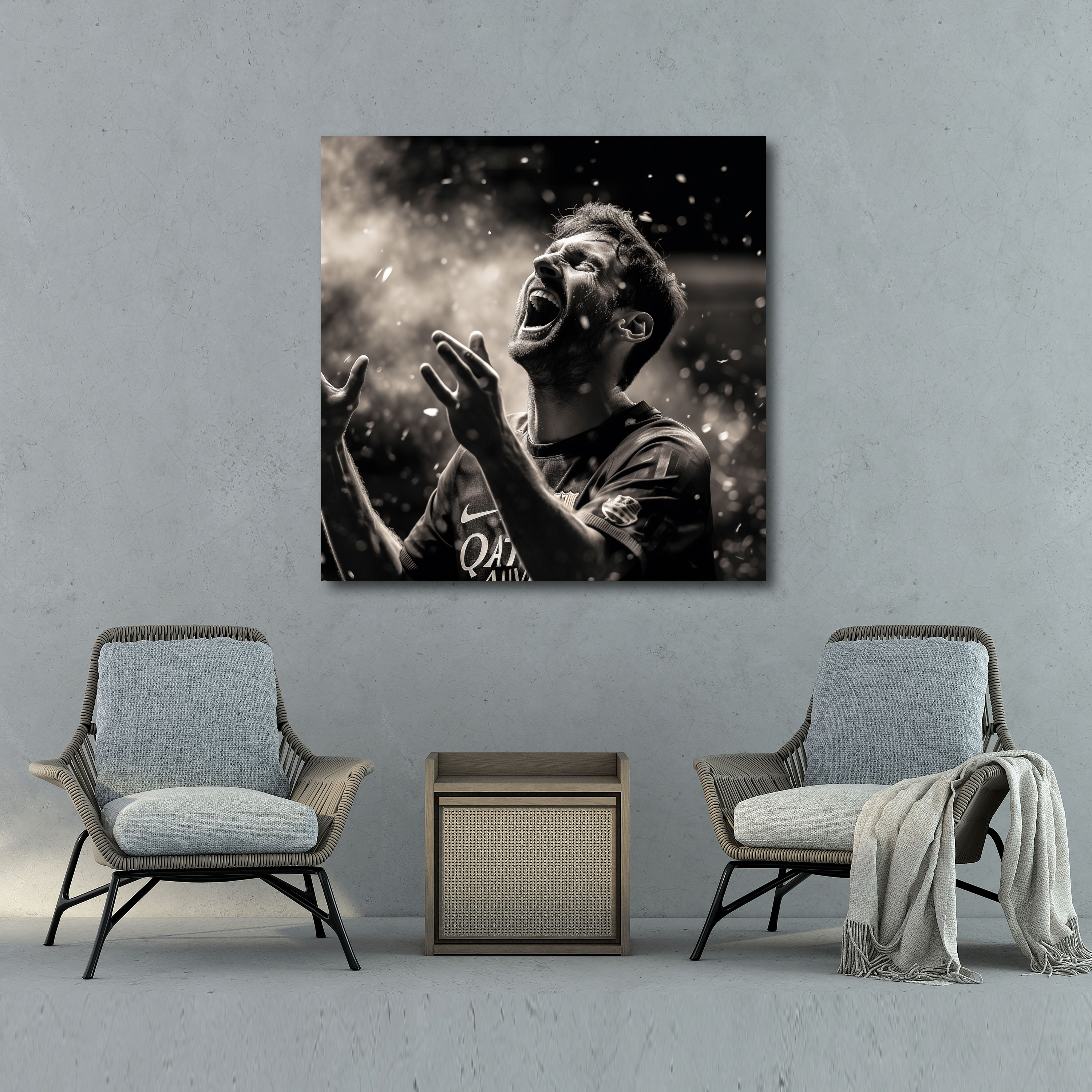 Lionel Messi Canvas Print - Black And White Wall Art - Lionel Messi, Wall Decoration, Home Decoration, Canvas Wall Art
