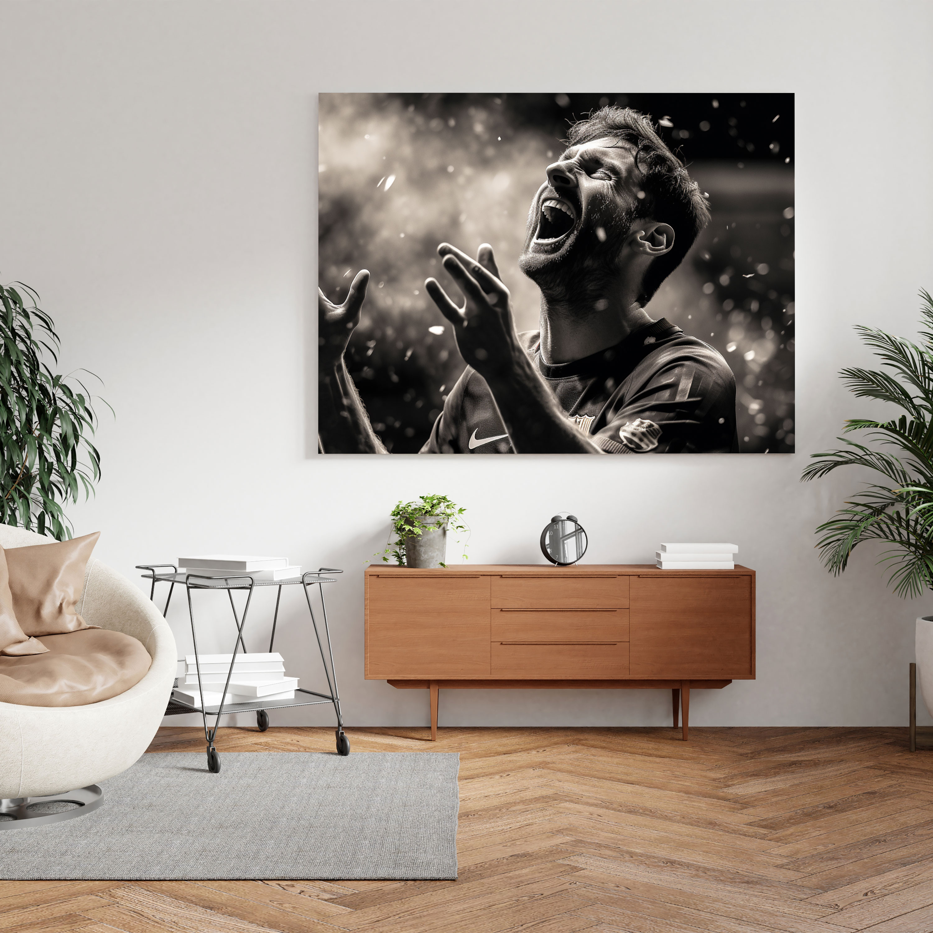 Lionel Messi Canvas Print - Black And White Wall Art - Lionel Messi, Wall Decoration, Home Decoration, Canvas Wall Art