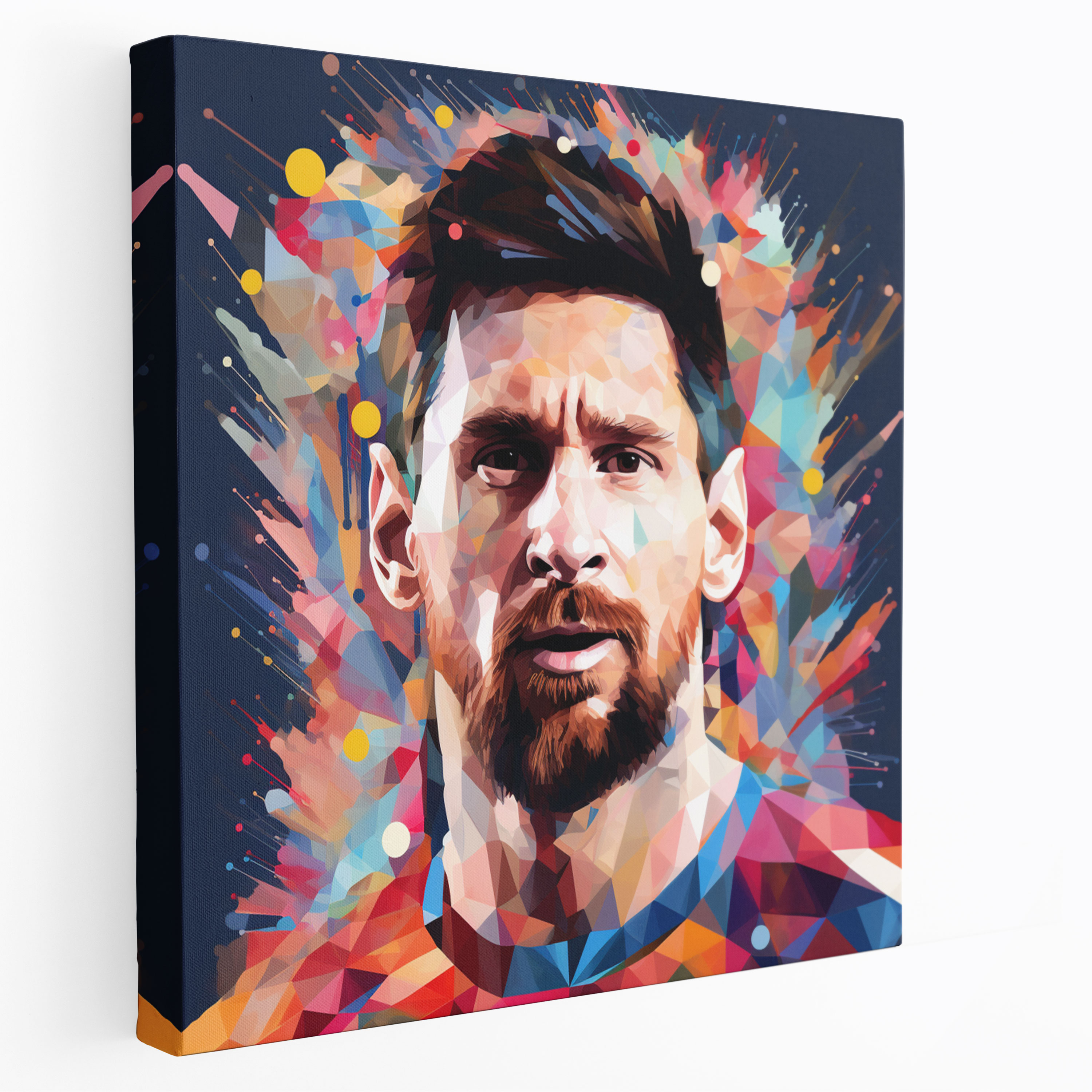 Lionel Messi Wall Decoration - Colorful Abstract Canvas Print - Lionel Messi, Lionel Messi, Home Decoration, Wall Decoration