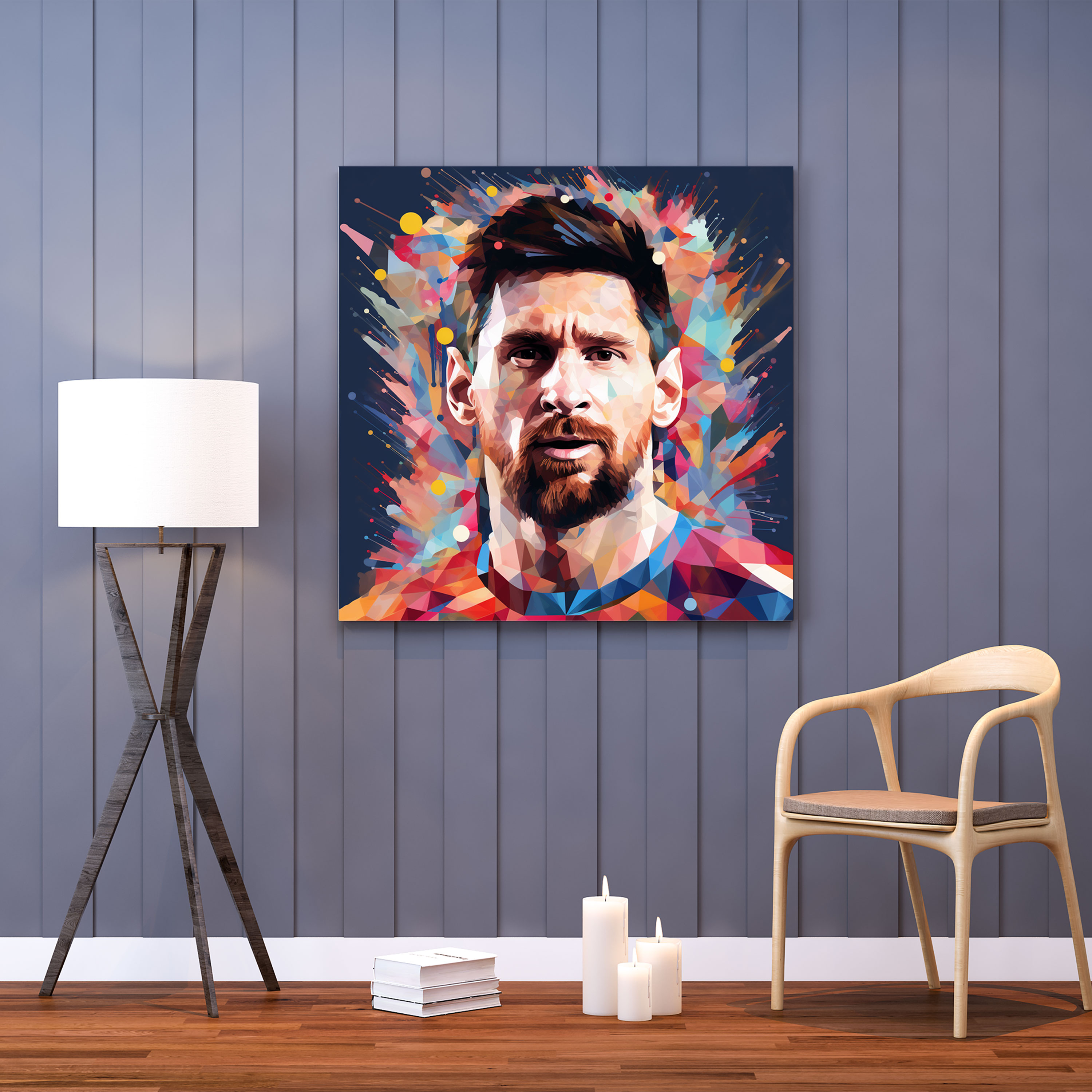 Lionel Messi Wall Decoration - Colorful Abstract Canvas Print - Lionel Messi, Lionel Messi, Home Decoration, Wall Decoration
