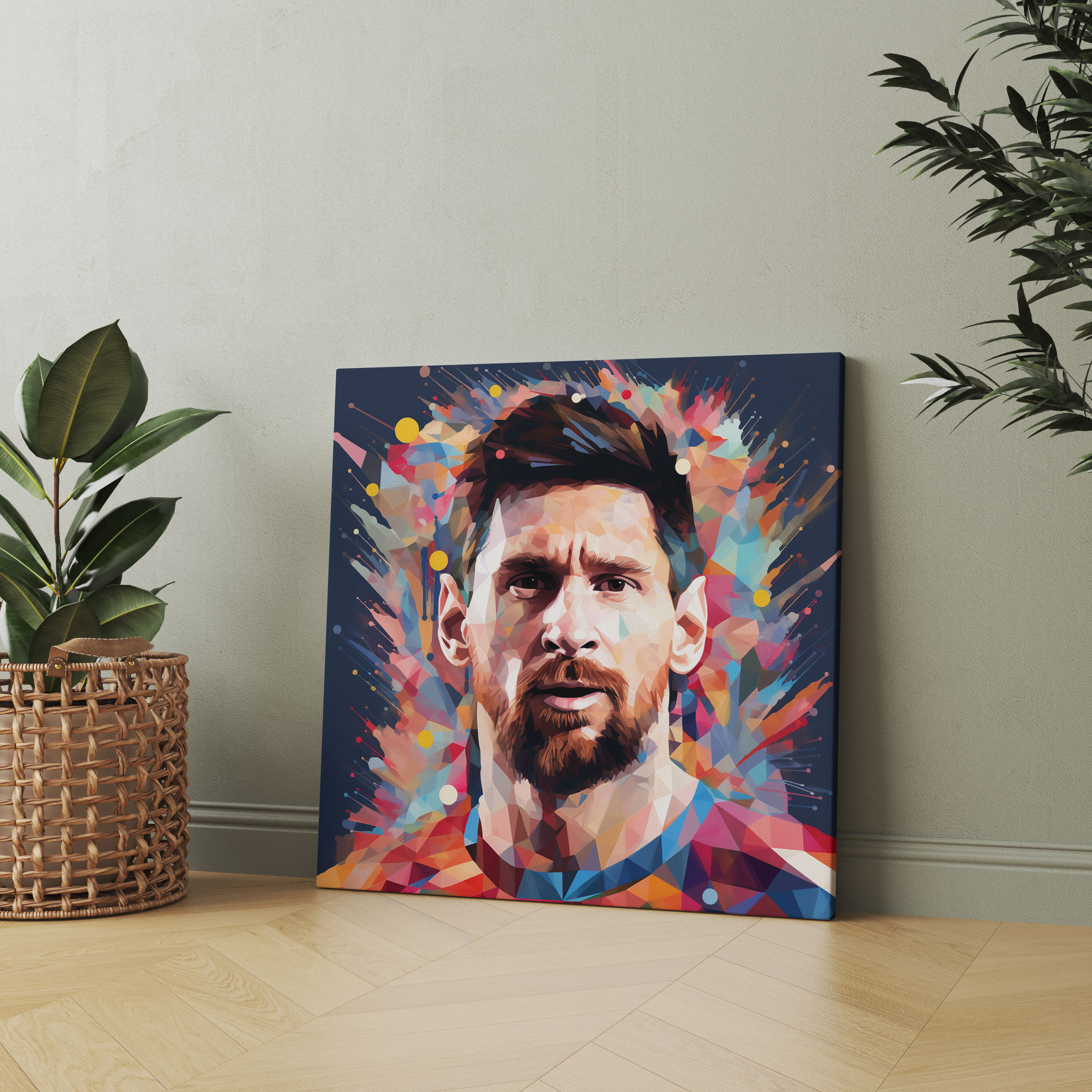 Lionel Messi Wall Decoration - Colorful Abstract Canvas Print - Lionel Messi, Lionel Messi, Home Decoration, Wall Decoration