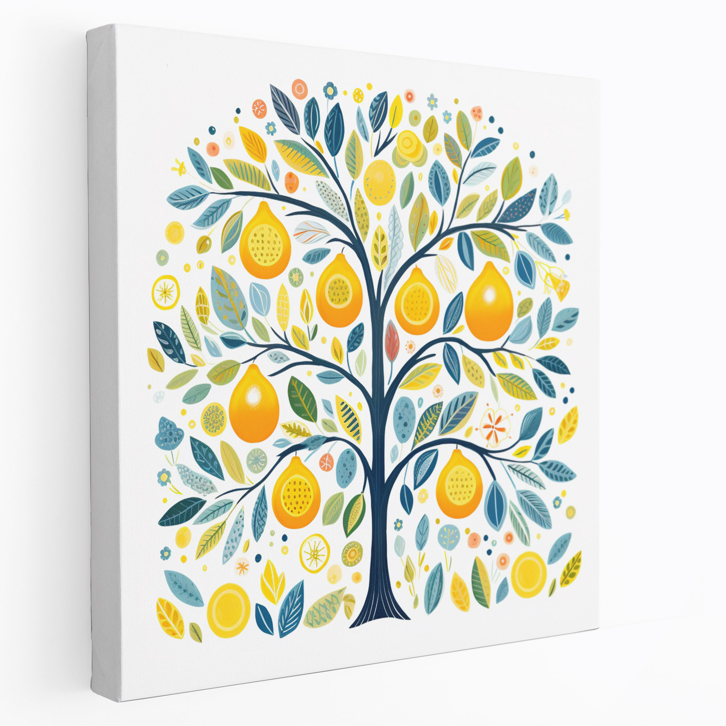 Lemon Tree Canvas Wall Art - Lemon Tree, Home Decoration, Illustration, Patterns