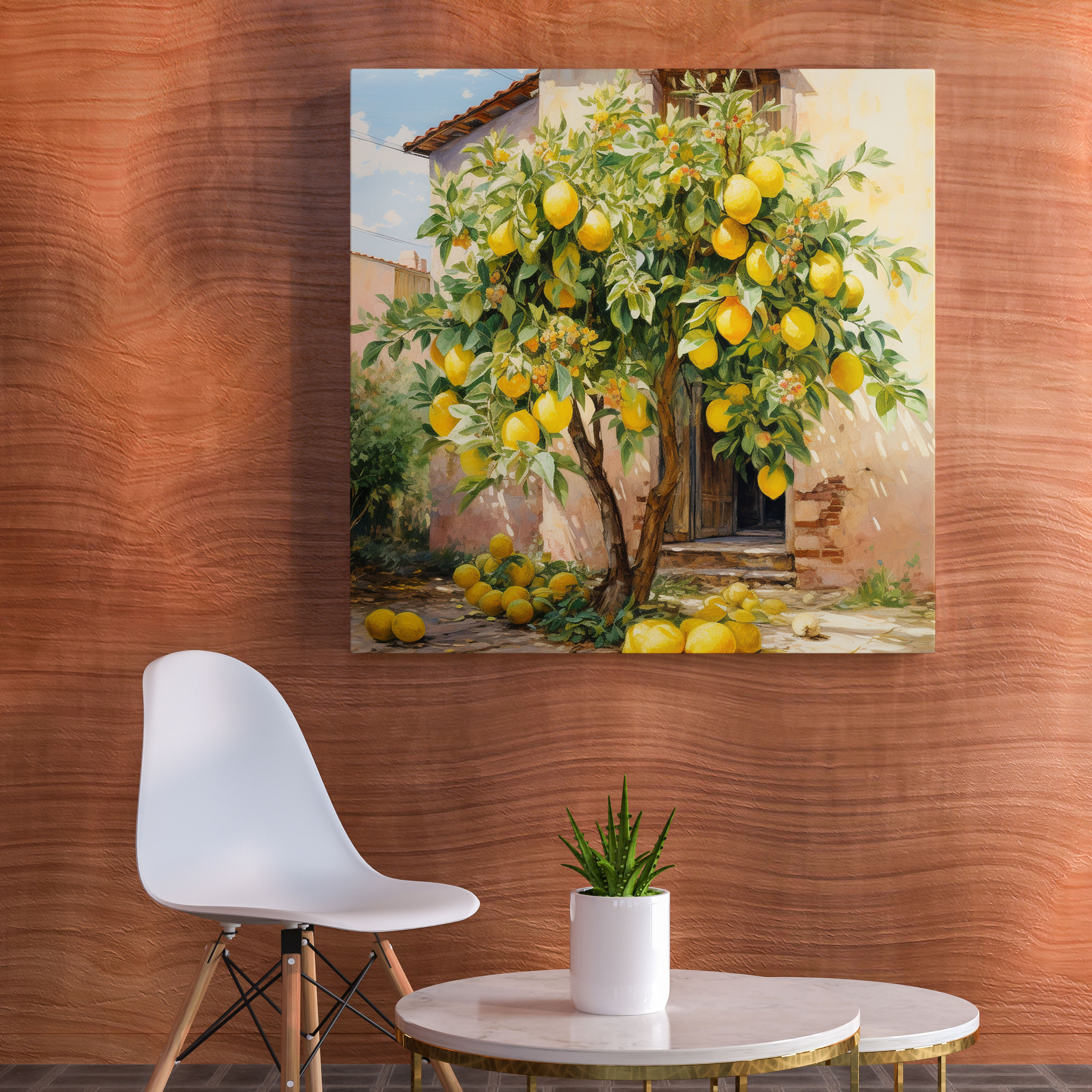 Lemon Tree Wall Decoration - Lemon Tree, Blooming Lemon Tree, Fragrance, Spring