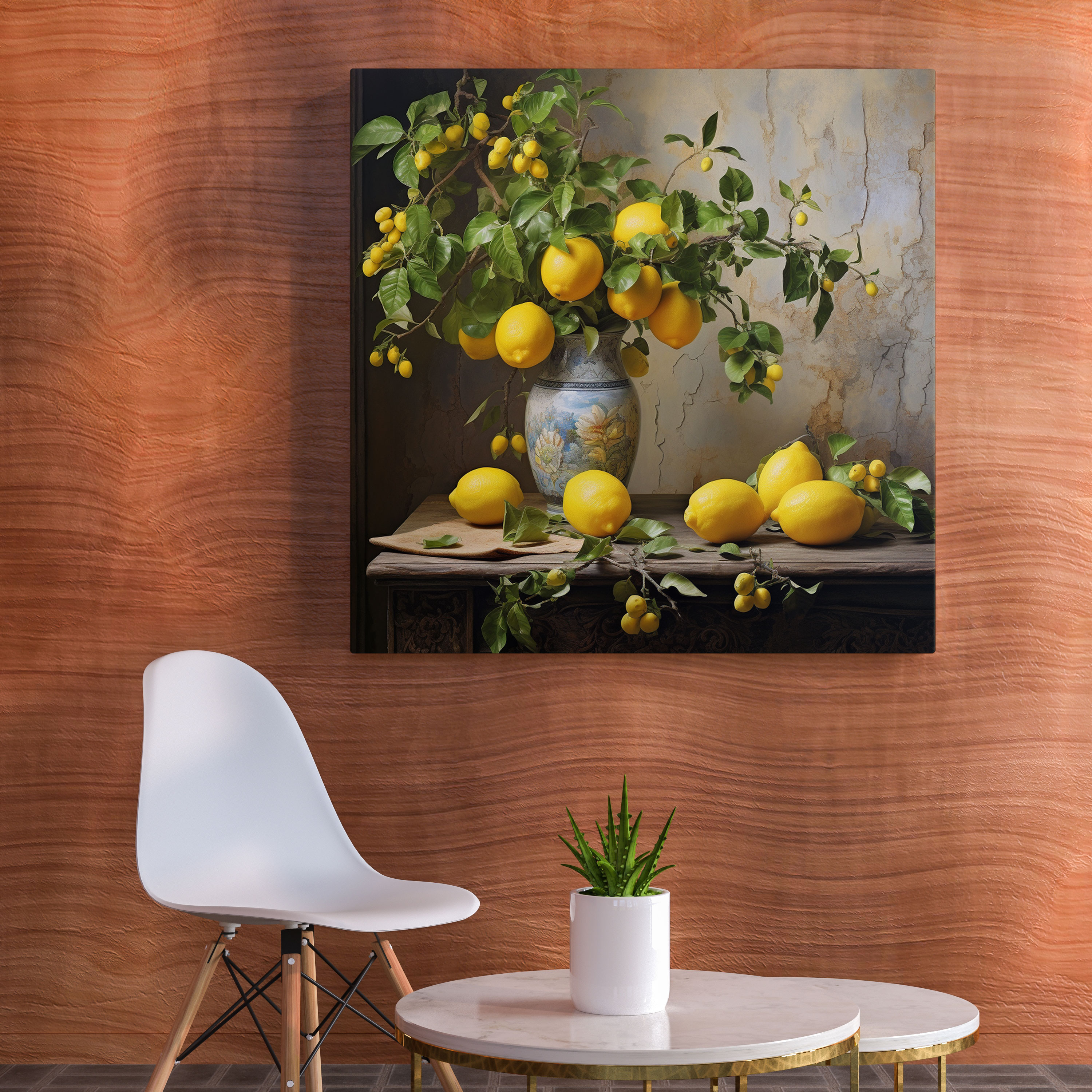 Lemon Tree Canvas Wall Art - Lemon Tree, Still Life, Rich Details, Canvas
