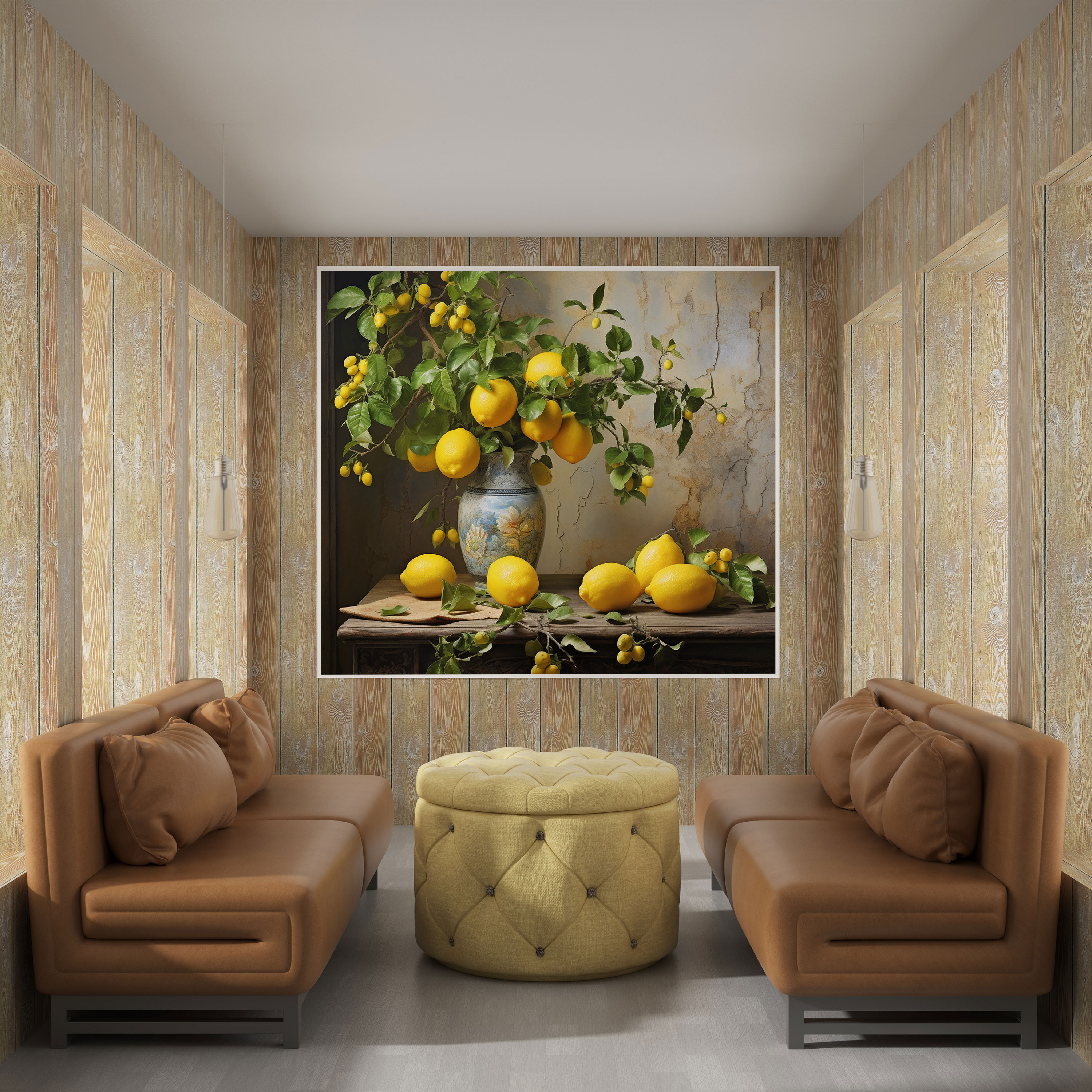 Lemon Tree Canvas Wall Art - Lemon Tree, Still Life, Rich Details, Canvas