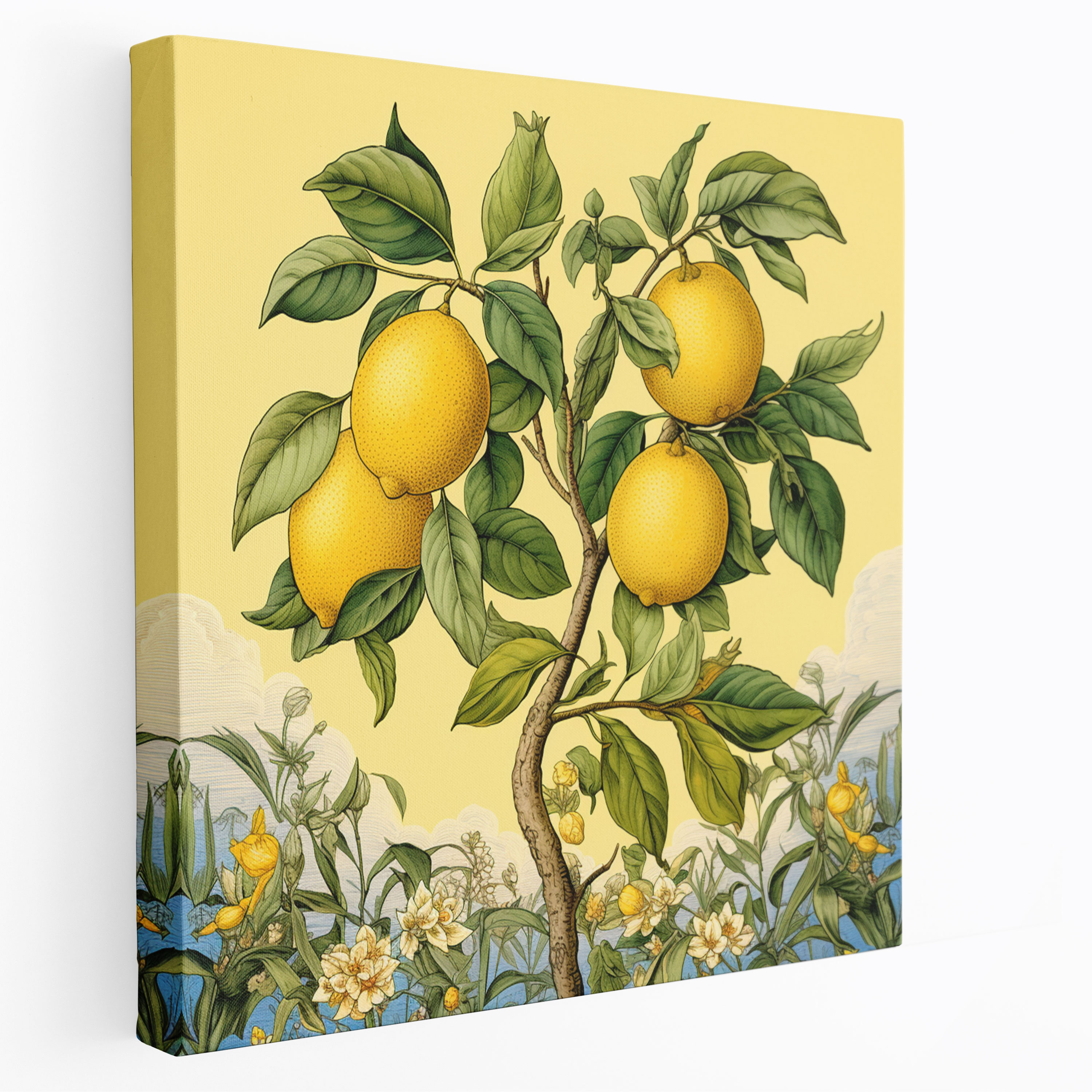 Lemon Tree Wall Art - Lemon Tree, Vintage Elegance, Wall Decoration, Canvas Wall Art