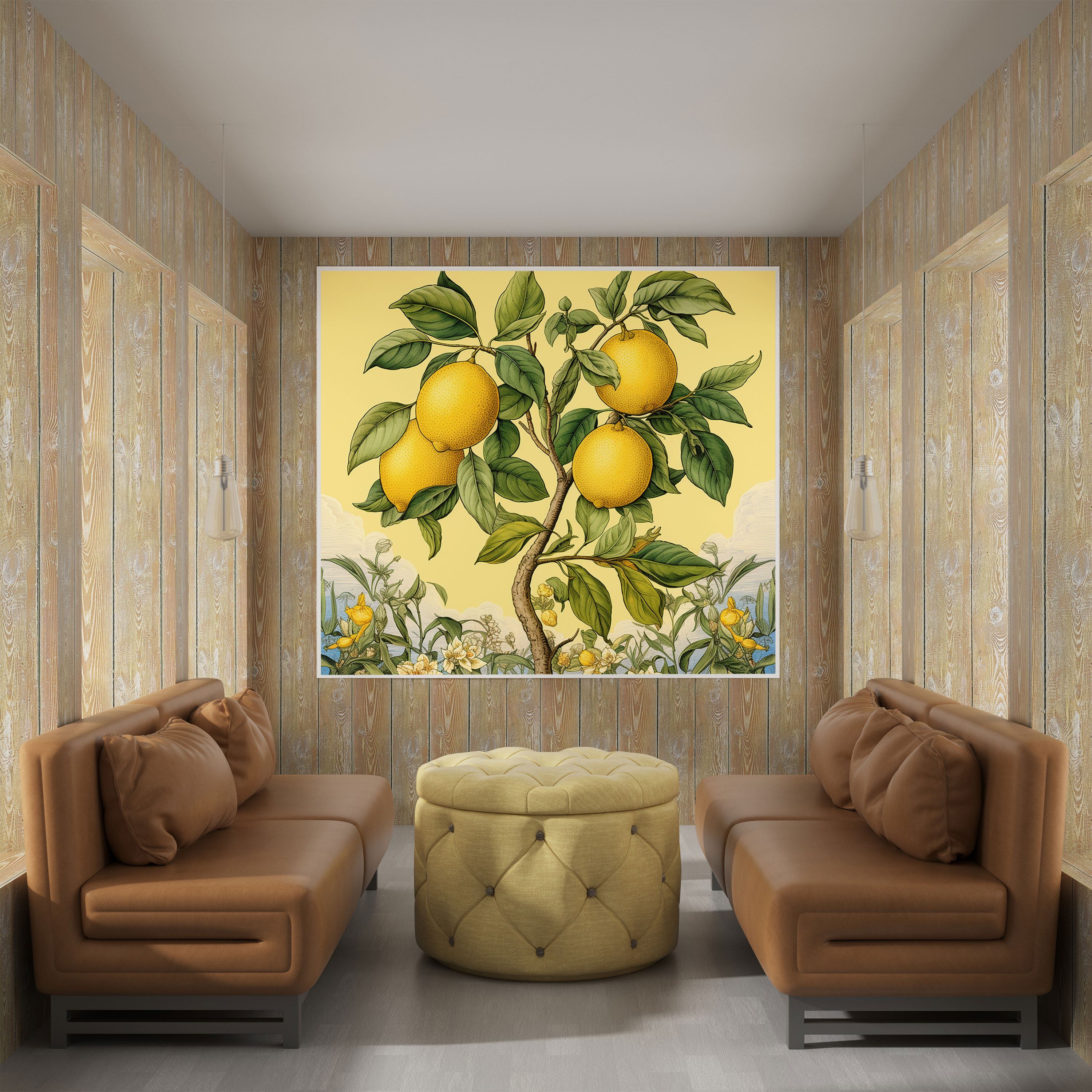 Lemon Tree Wall Art - Lemon Tree, Vintage Elegance, Wall Decoration, Canvas Wall Art