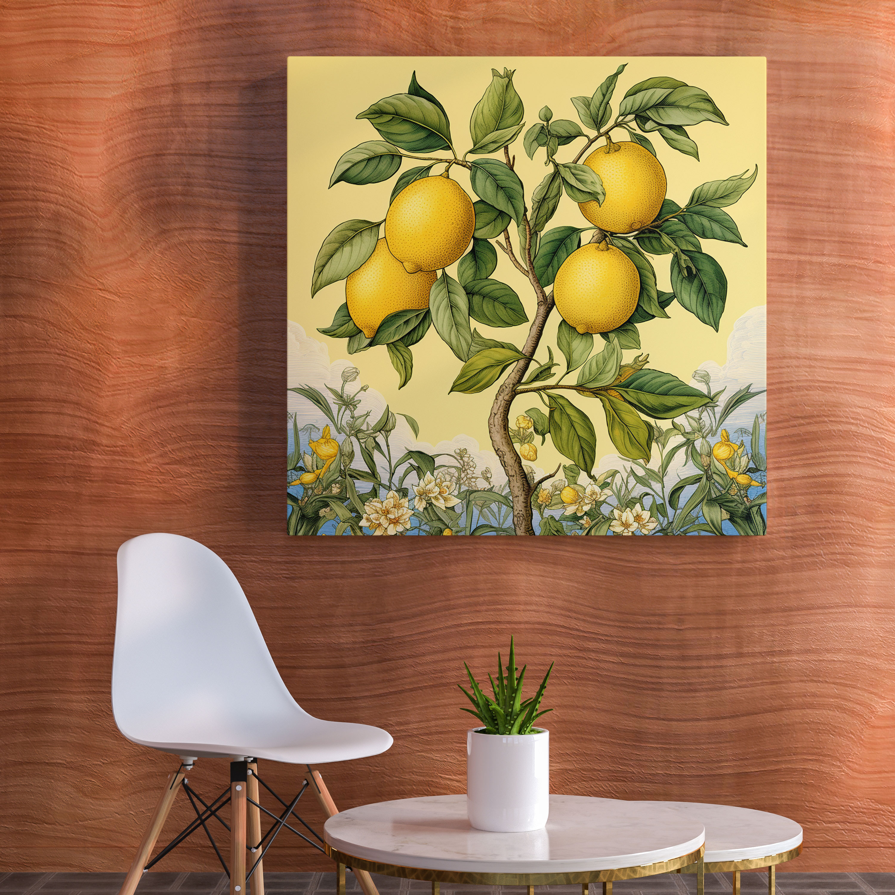 Lemon Tree Wall Art - Lemon Tree, Vintage Elegance, Wall Decoration, Canvas Wall Art