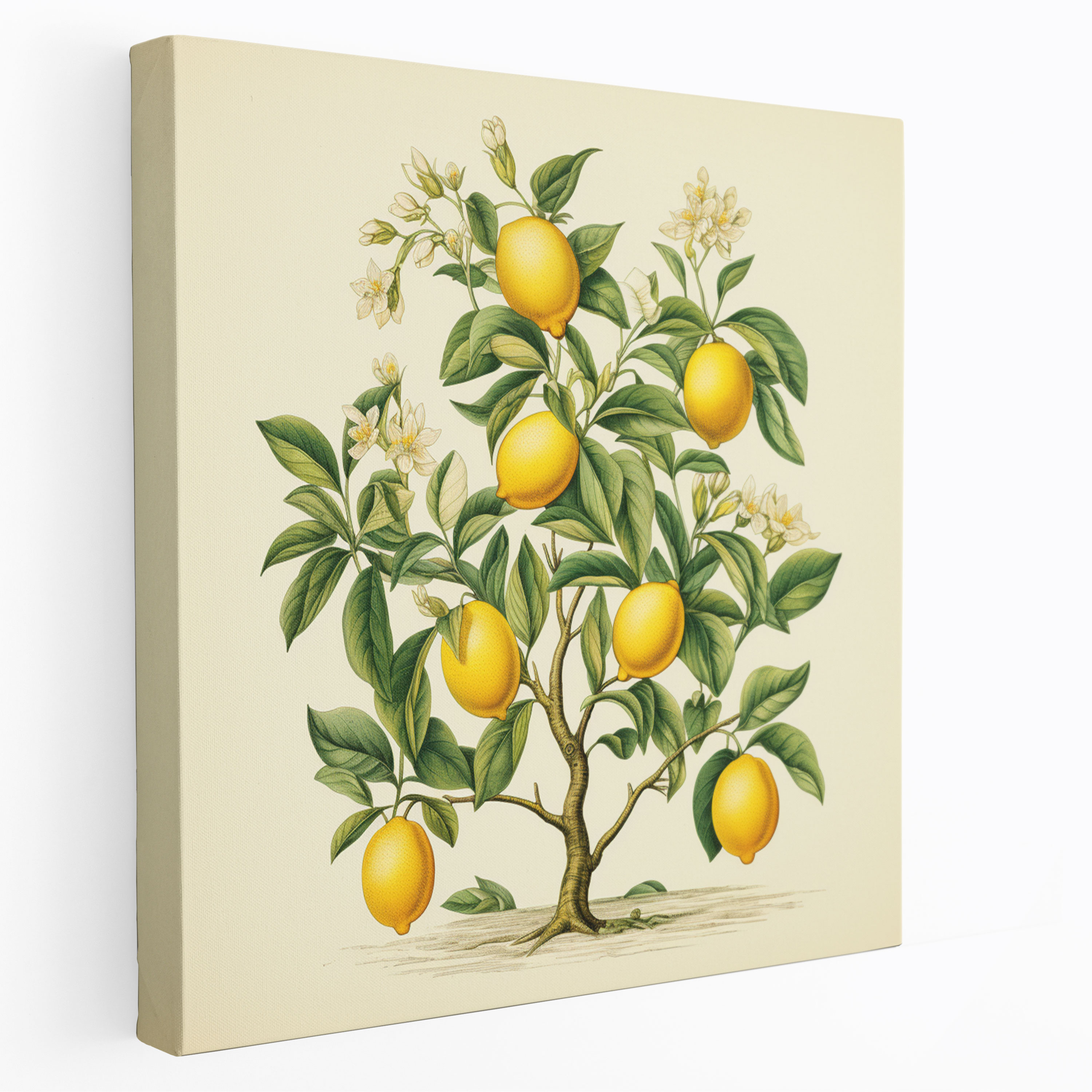 Vintage Lemon Tree Wall Art - Lemon Tree, Canvas, Sophistication, Home Decoration